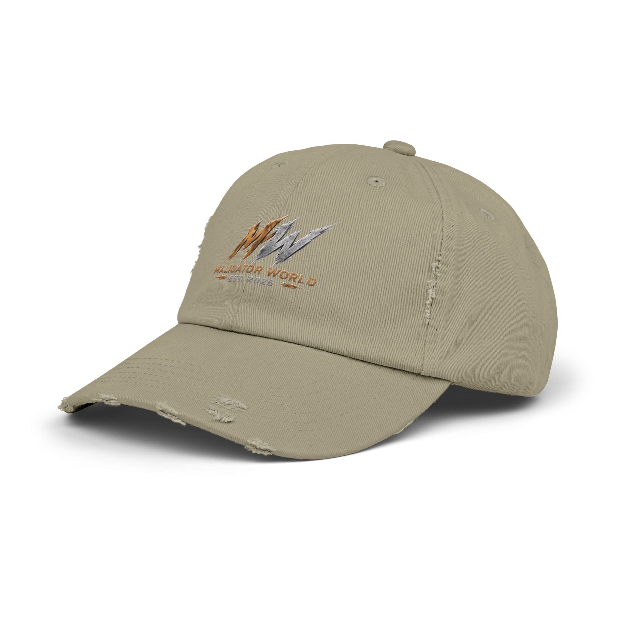 Distressed Maligator Dog Patch Cap — Vintage Black Baseball Hat