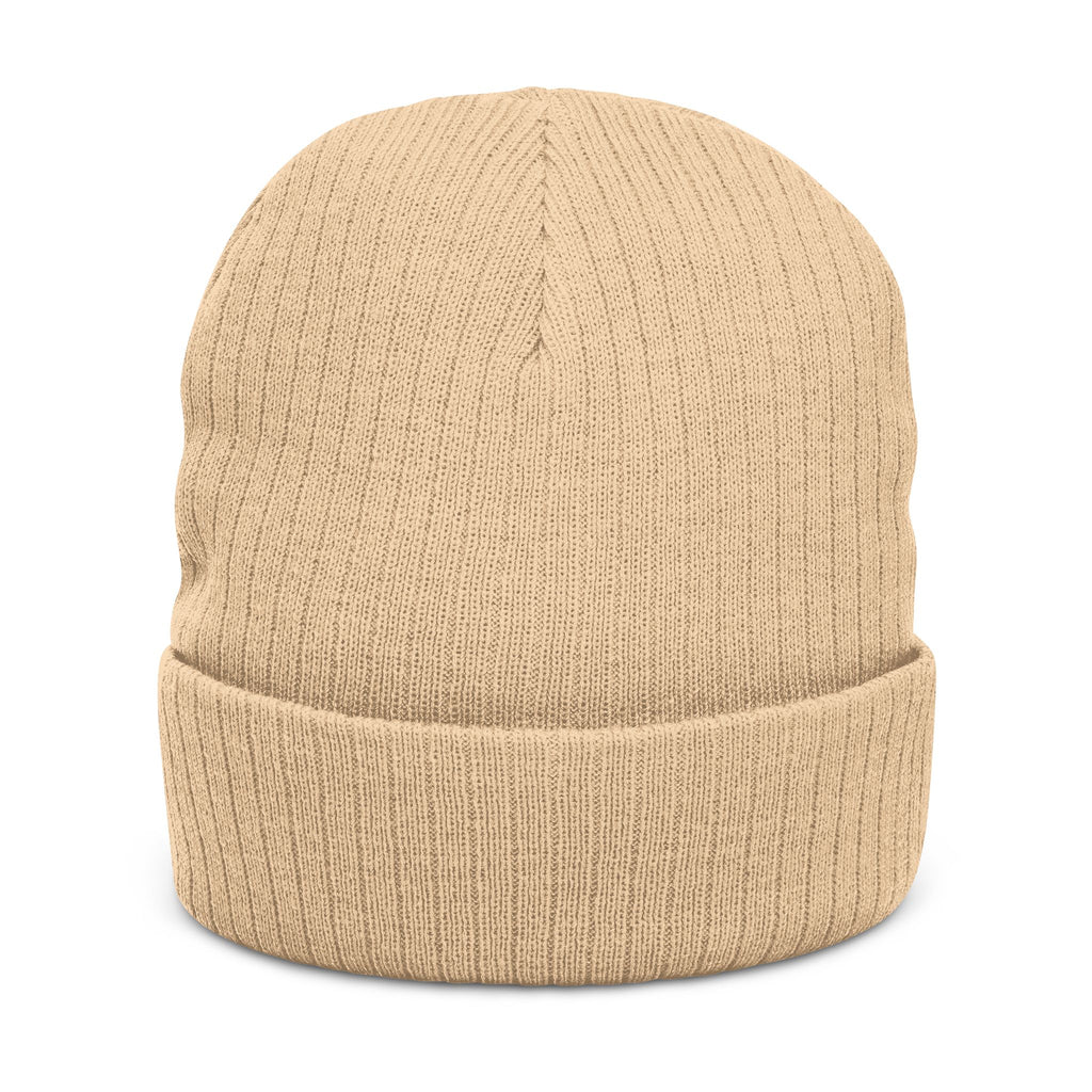 Embroidered Ribbed Beanie — 'Maligator World' Patch Knit Hat