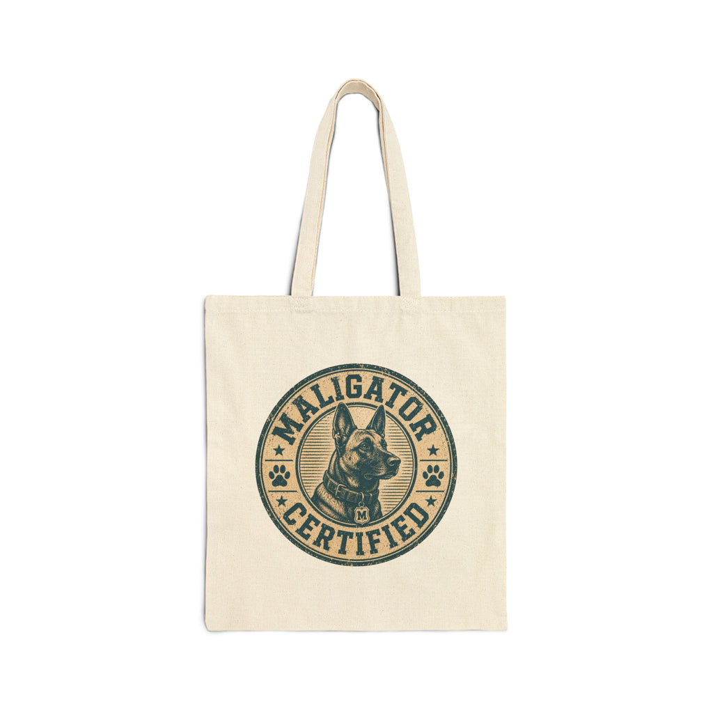 Malligator Certified Dog Badge Tote | Cotton Canvas Tote Bag