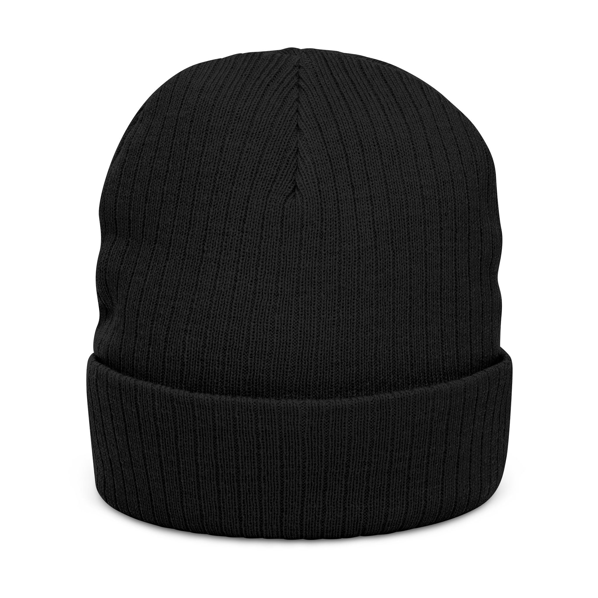 Embroidered Ribbed Beanie — 'Maligator World' Patch Knit Hat