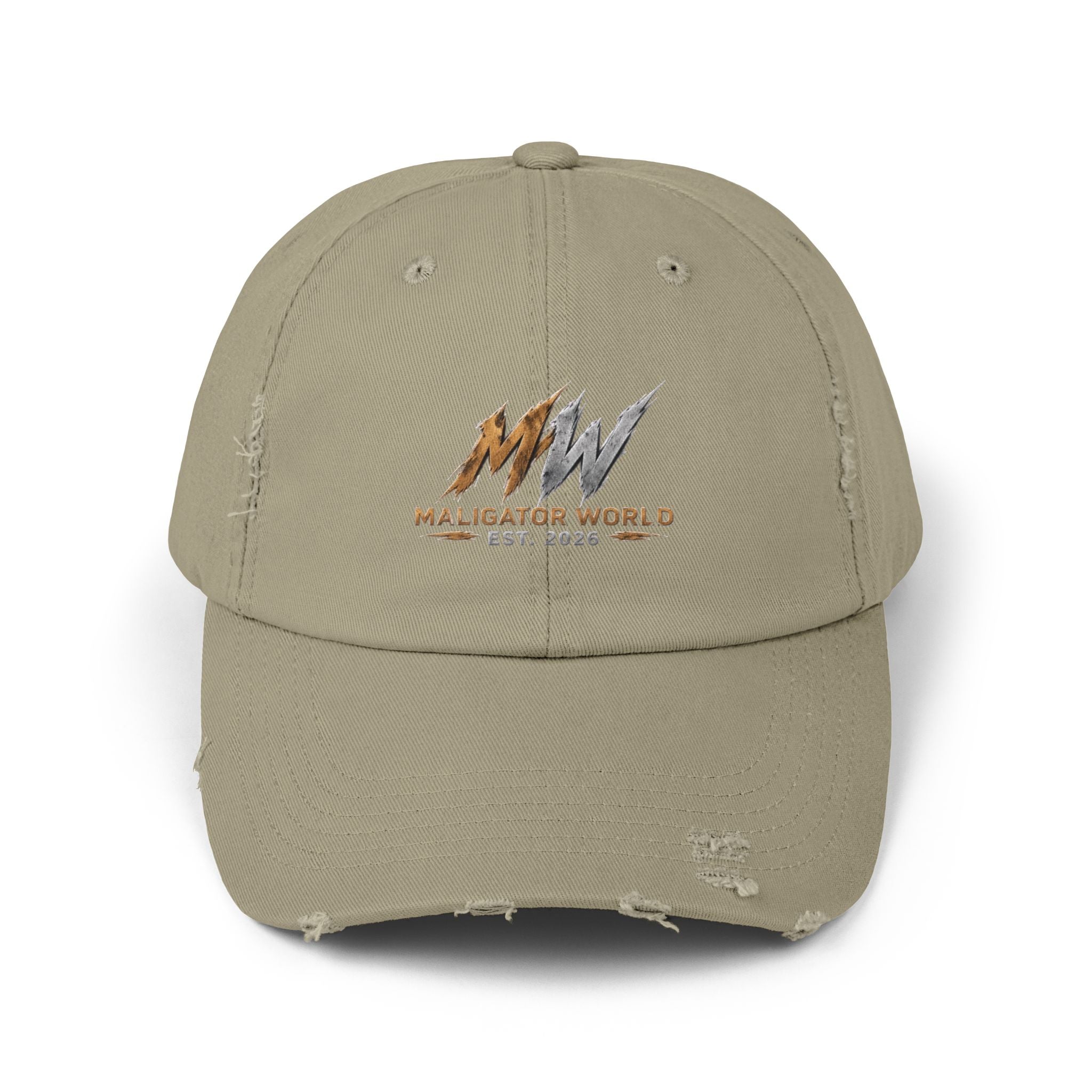 Distressed Maligator Dog Patch Cap — Vintage Black Baseball Hat