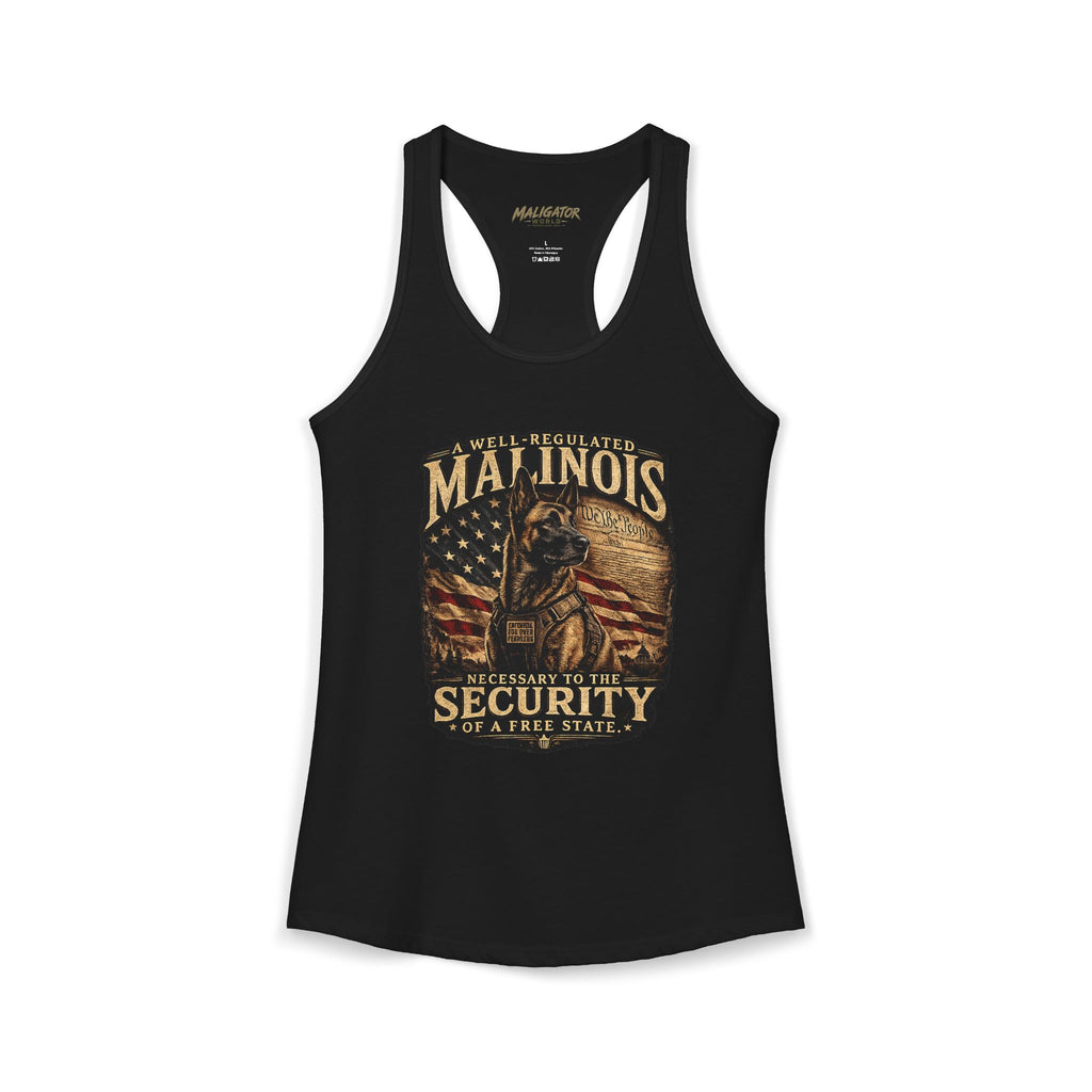 "Constitutional Malinois" Racerback Women's Tank