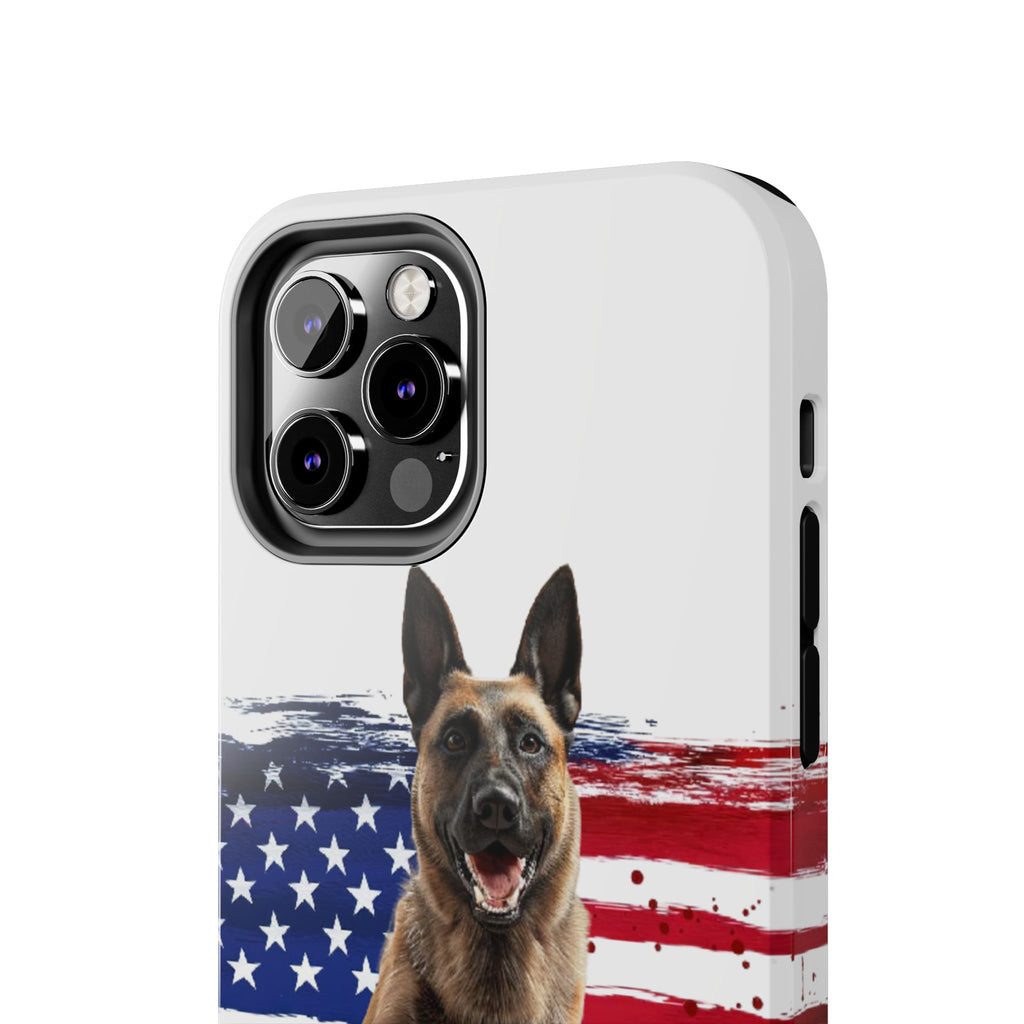 Patriotic Belgian Malinois Phone Case | American Flag K9 Protection