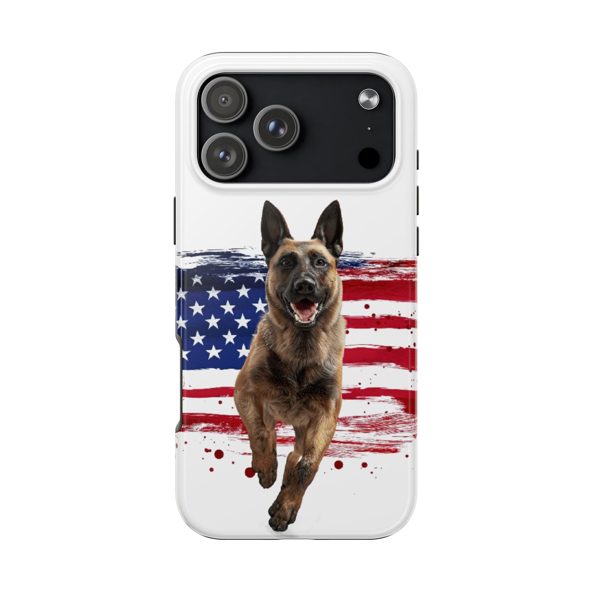 Patriotic Belgian Malinois Phone Case | American Flag K9 Protection