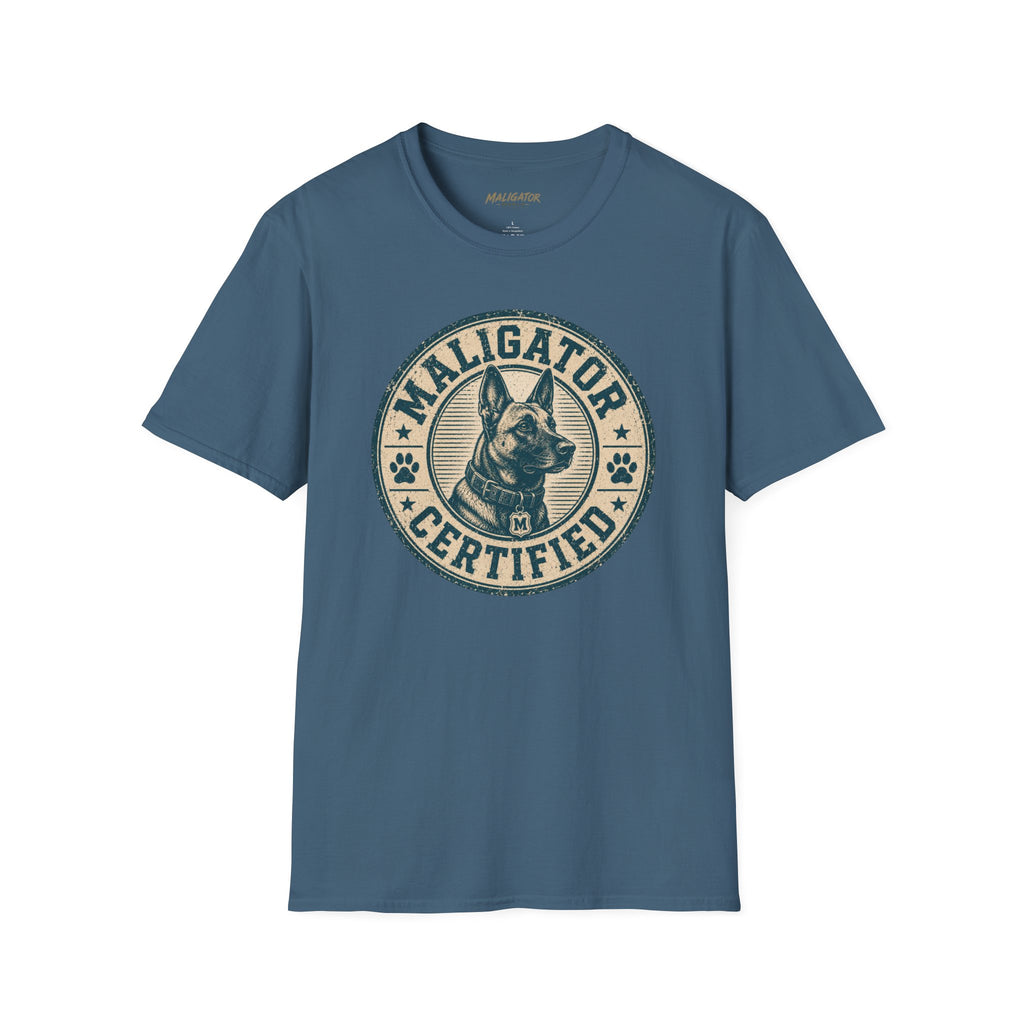 Maligator Certified Dog Badge T-Shirt | Malinois Logo