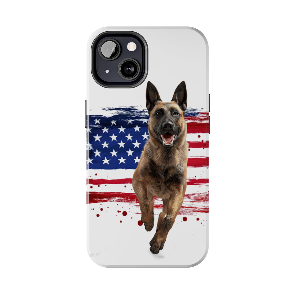 Patriotic Belgian Malinois Phone Case | American Flag K9 Protection
