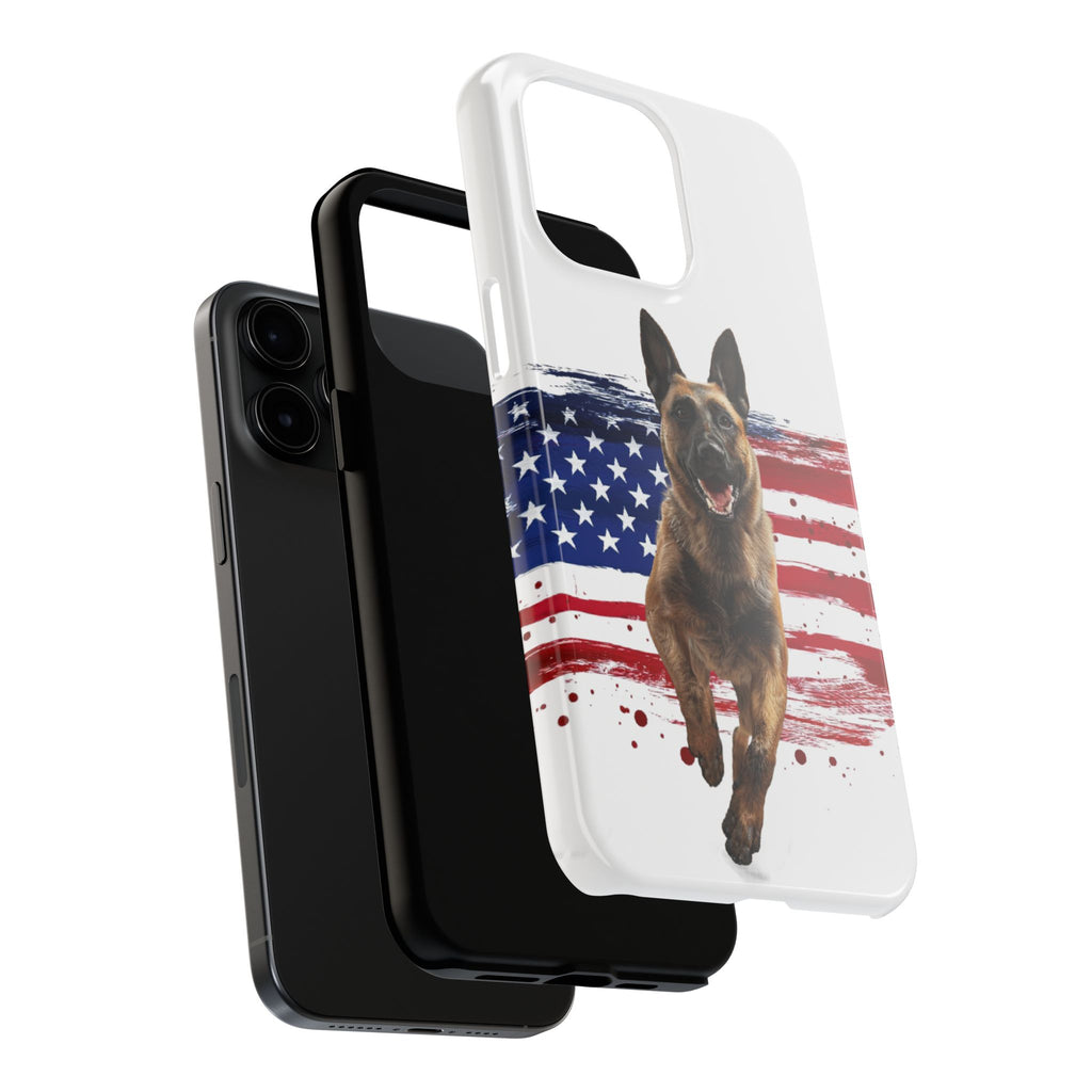 Patriotic Belgian Malinois Phone Case | American Flag K9 Protection