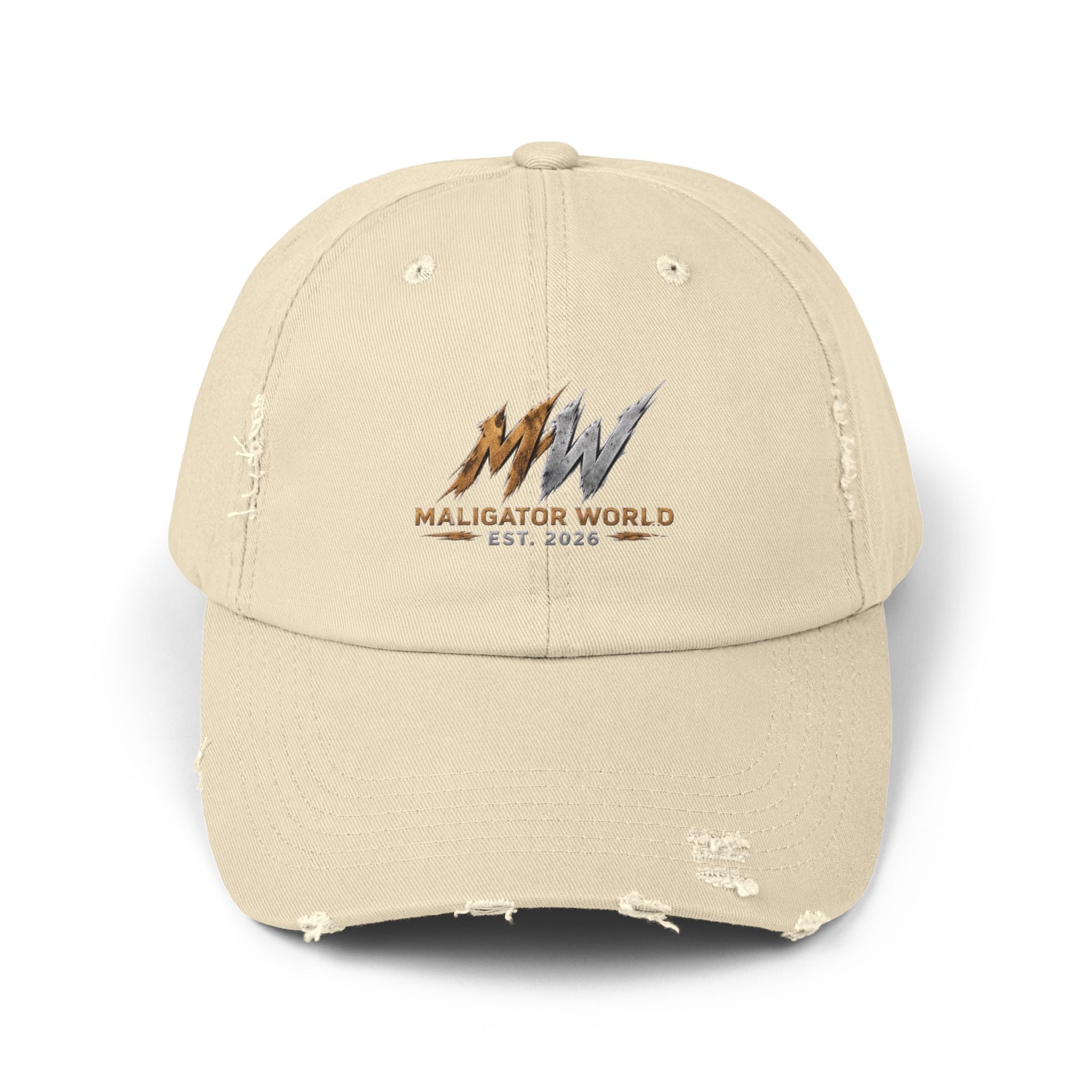 Distressed Maligator Dog Patch Cap — Vintage Black Baseball Hat