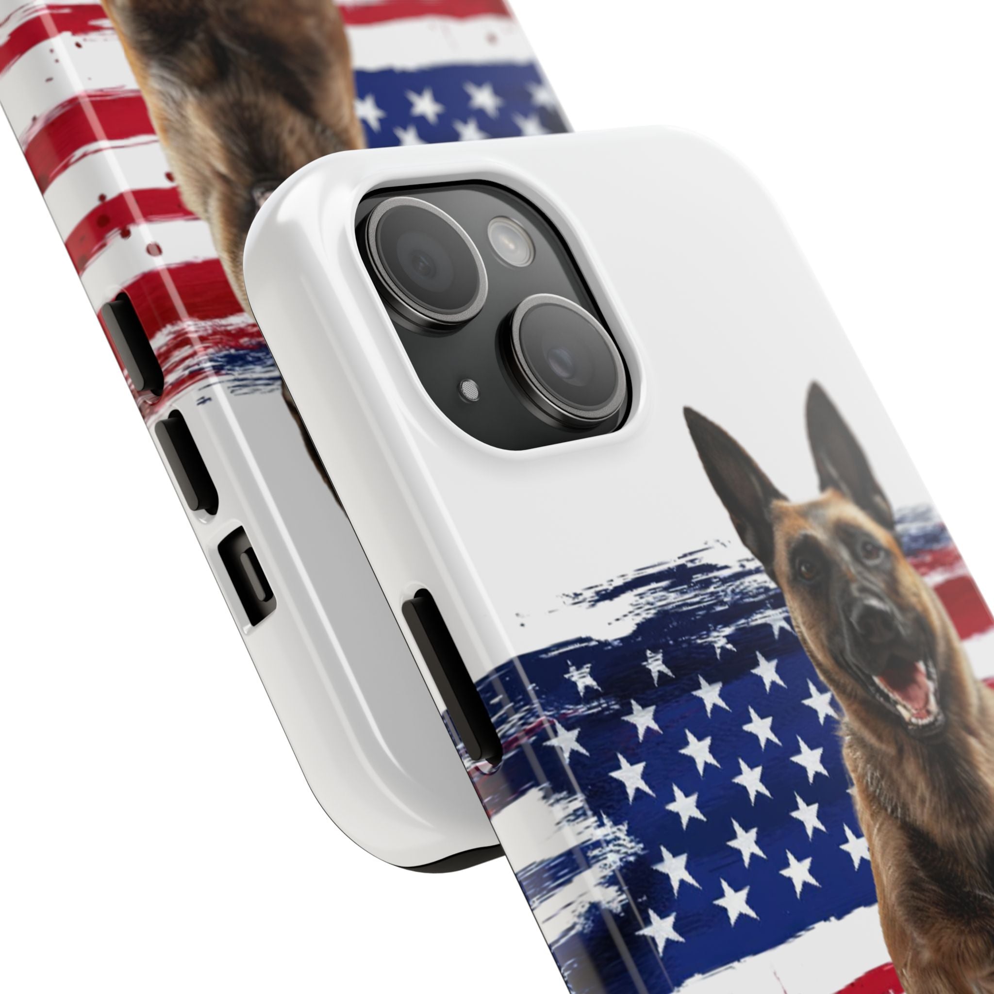 Patriotic Belgian Malinois Phone Case | American Flag K9 Protection
