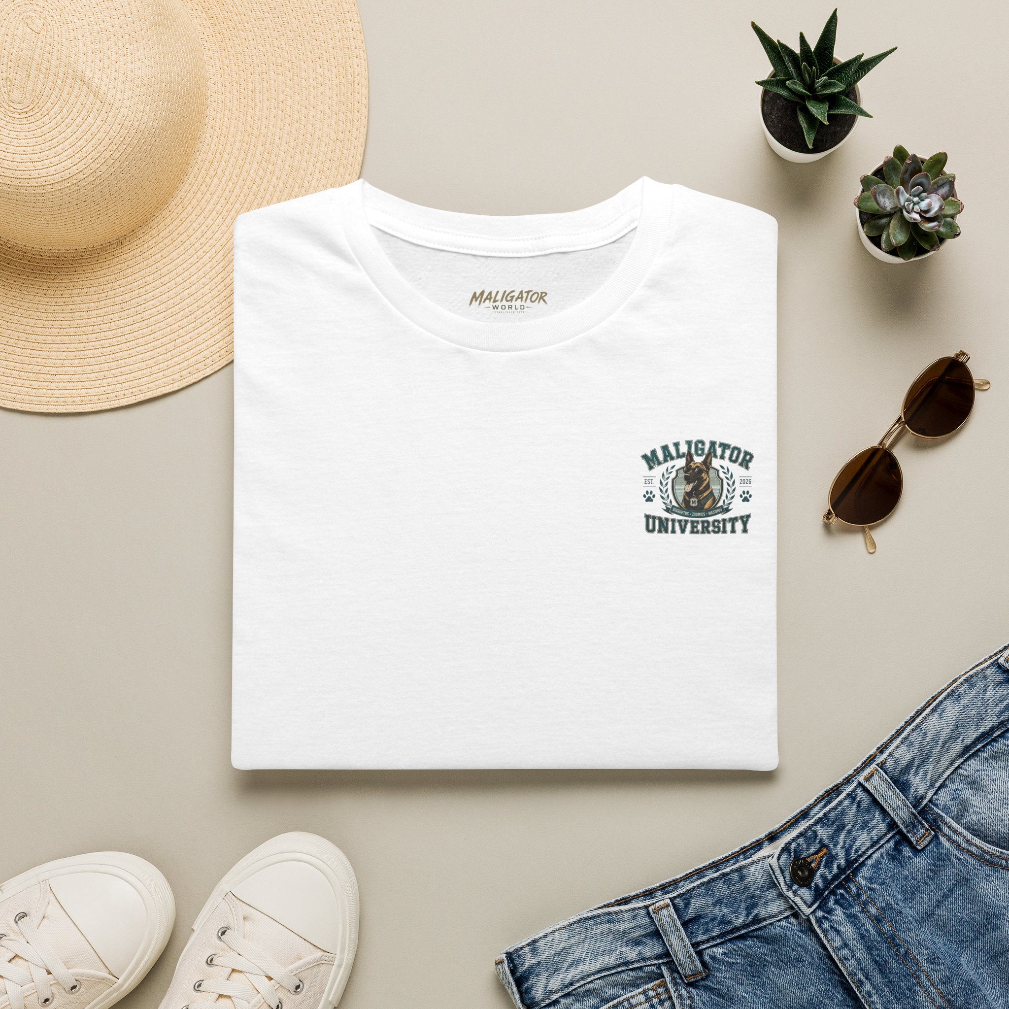 Maligator University Dog Mascot T-Shirt | K9 College Logo Tee