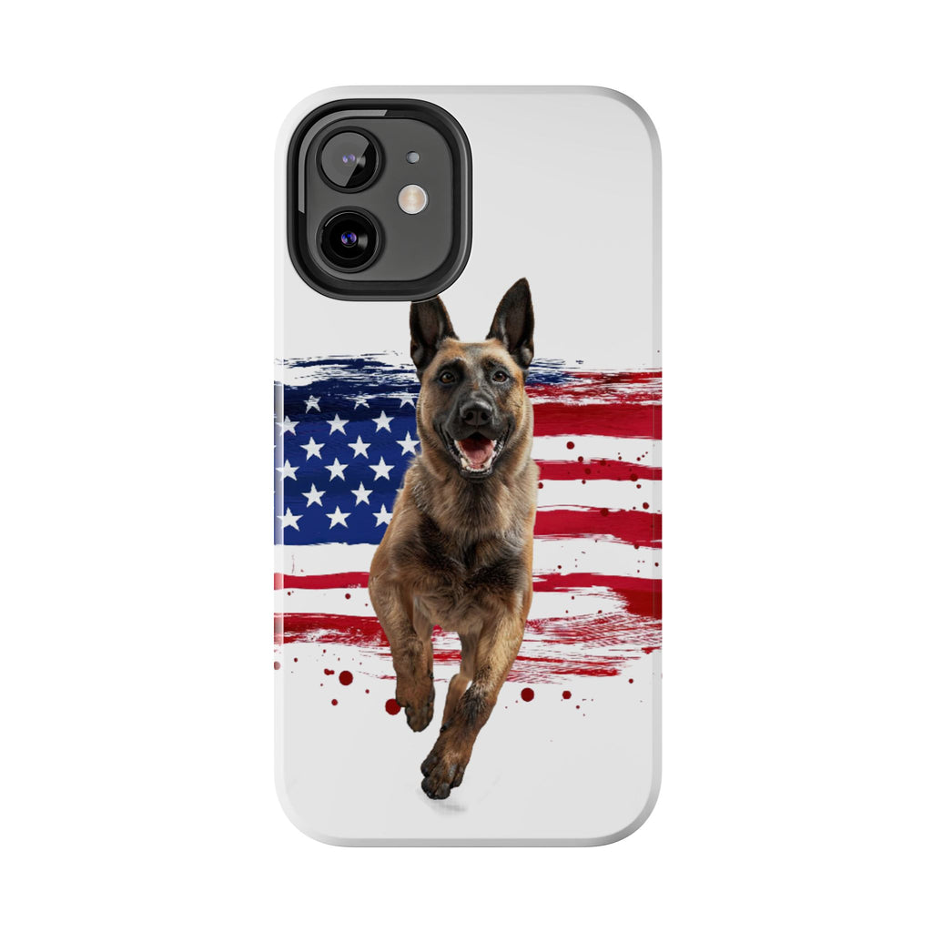 Patriotic Belgian Malinois Phone Case | American Flag K9 Protection