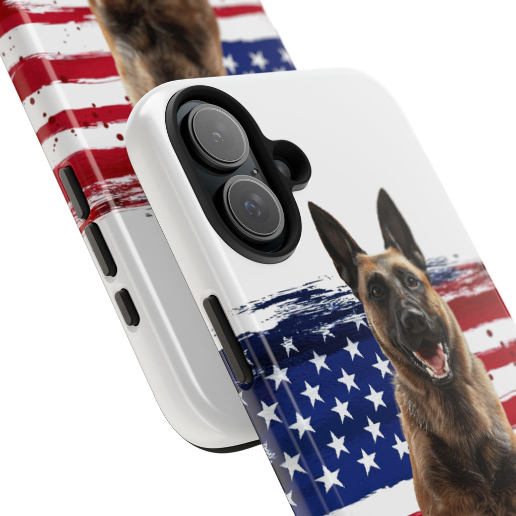 Patriotic Belgian Malinois Phone Case | American Flag K9 Protection