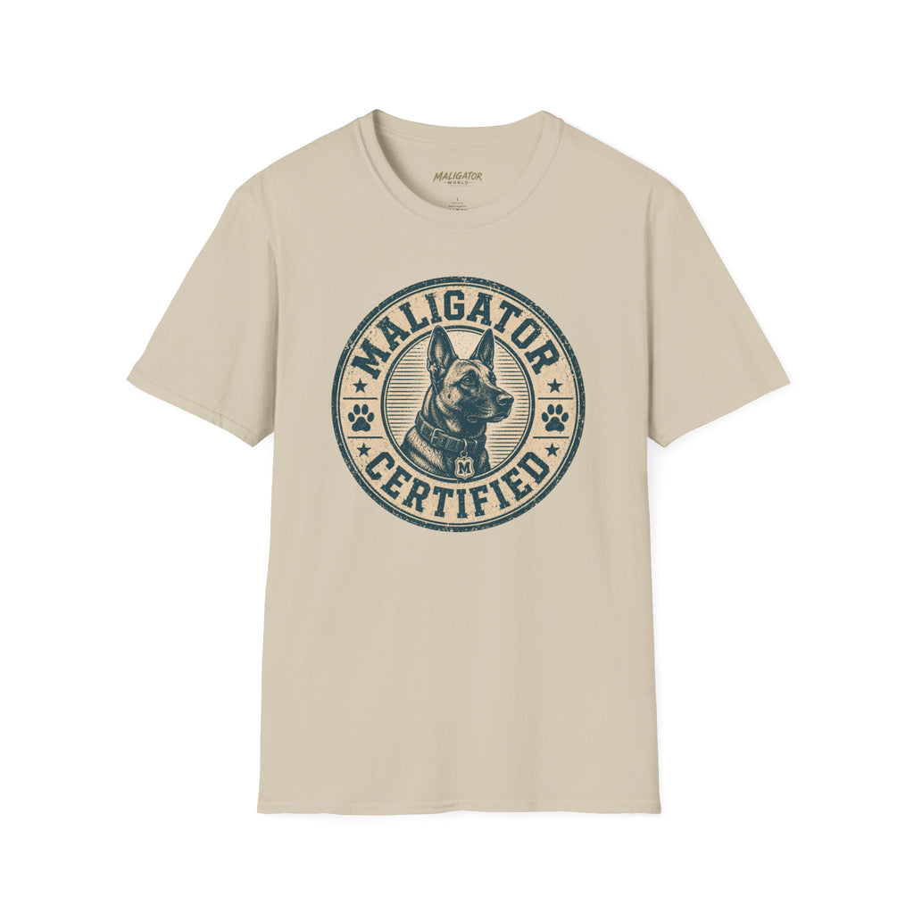 Maligator Certified Dog Badge T-Shirt | Malinois Logo