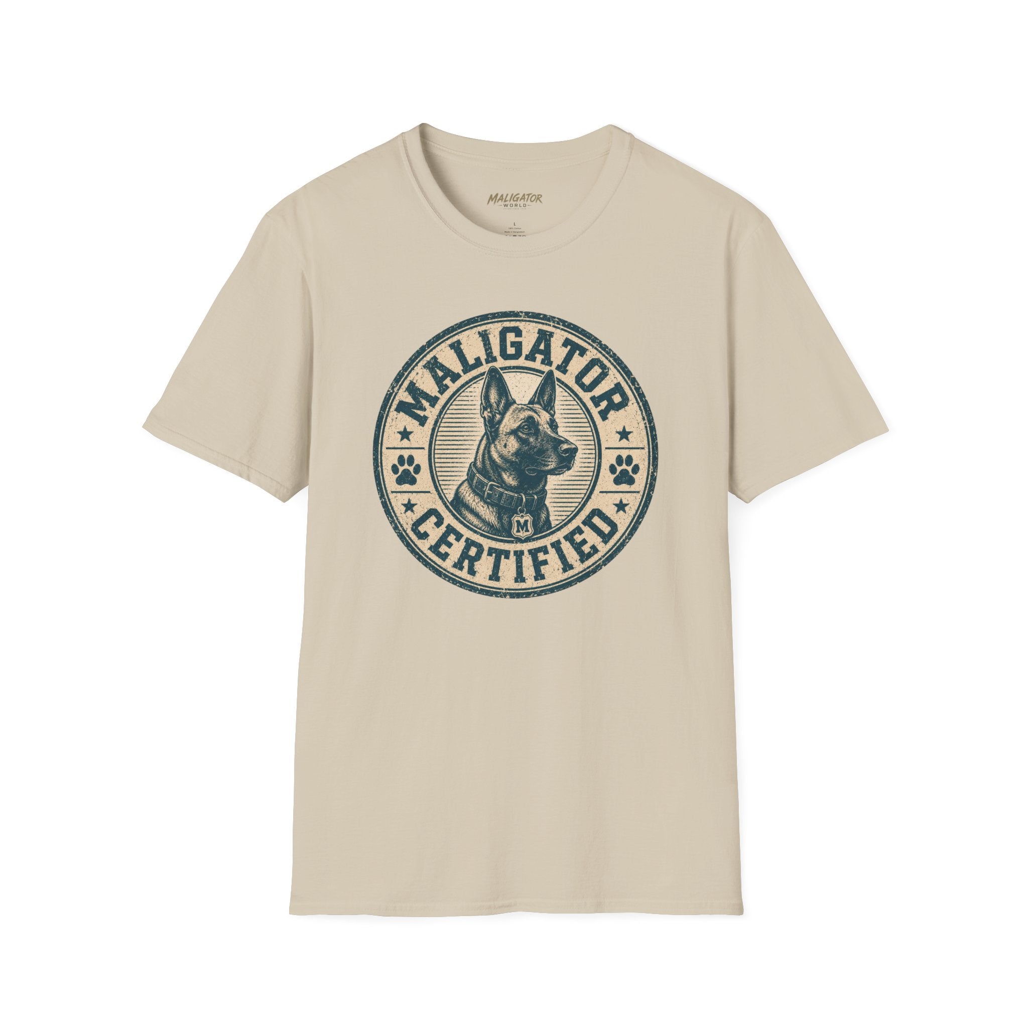 Maligator Certified Dog Badge T-Shirt | Malinois Logo