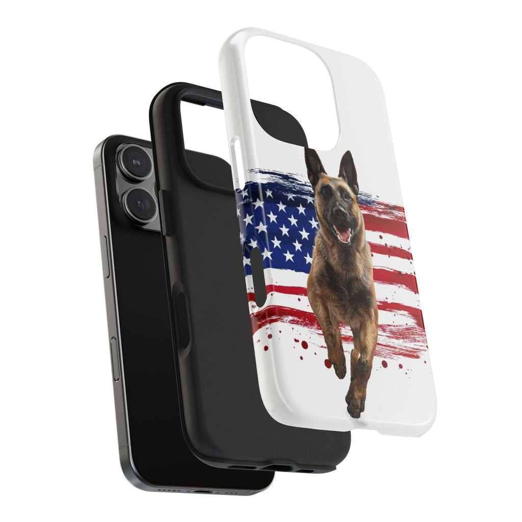 Patriotic Belgian Malinois Phone Case | American Flag K9 Protection