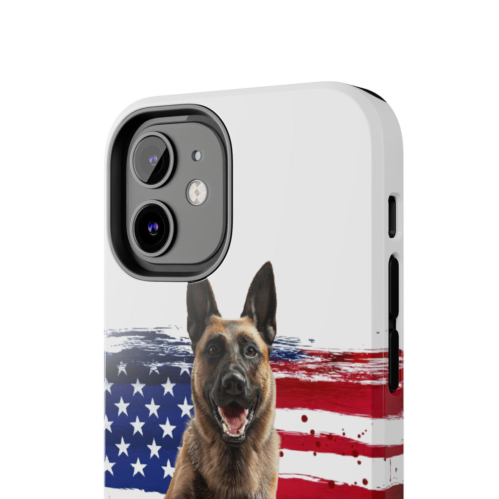 Patriotic Belgian Malinois Phone Case | American Flag K9 Protection