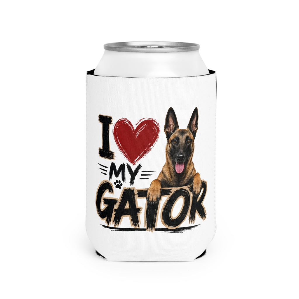 I Love My Gator Can Cooler Sleeve | Dog Paw Graphic