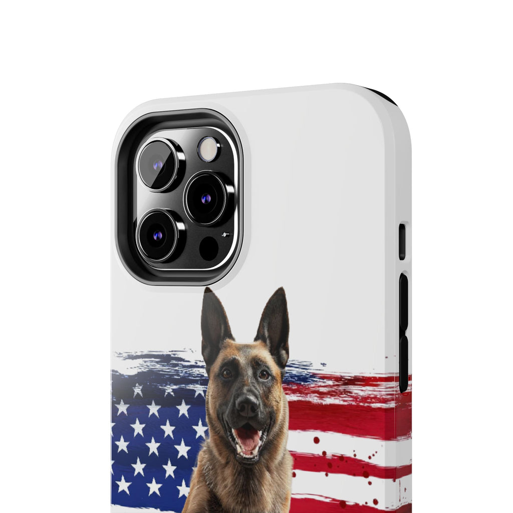 Patriotic Belgian Malinois Phone Case | American Flag K9 Protection