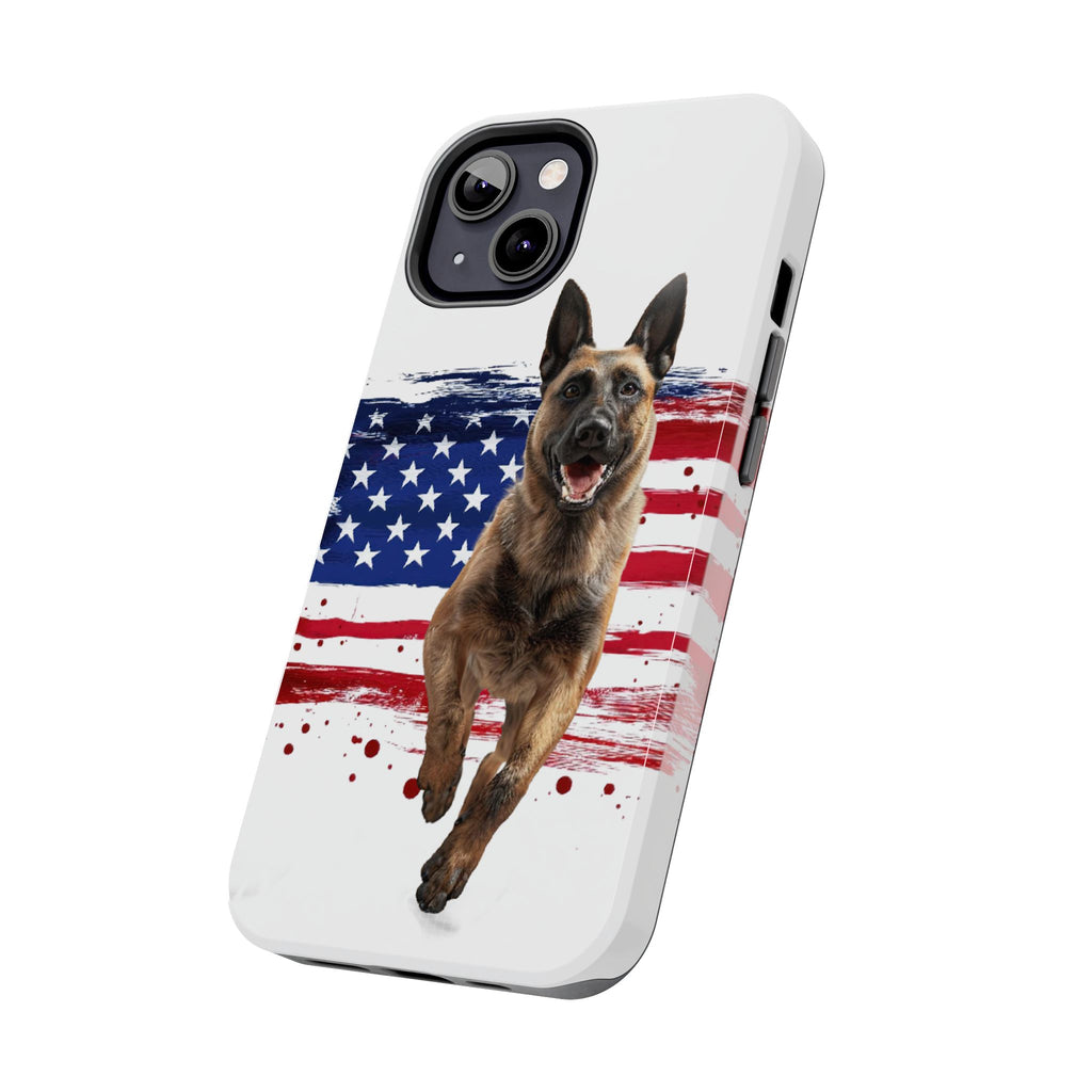 Patriotic Belgian Malinois Phone Case | American Flag K9 Protection