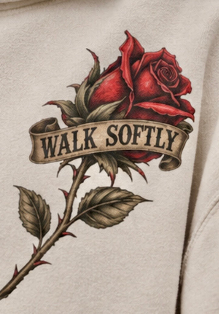 Tattoo Series // Walk Softly Tattered Hoodie