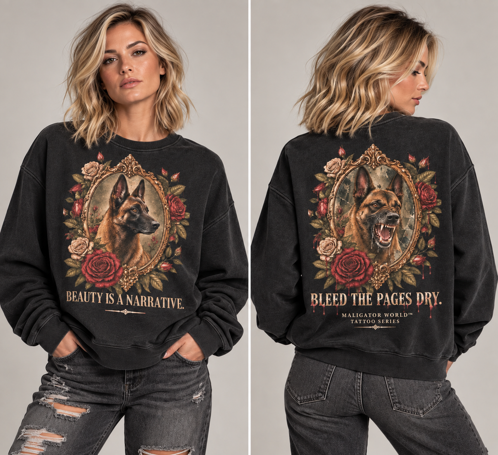 "Beauty Is a Narrative / Bleed the Pages Dry" Heavyweight Crewneck