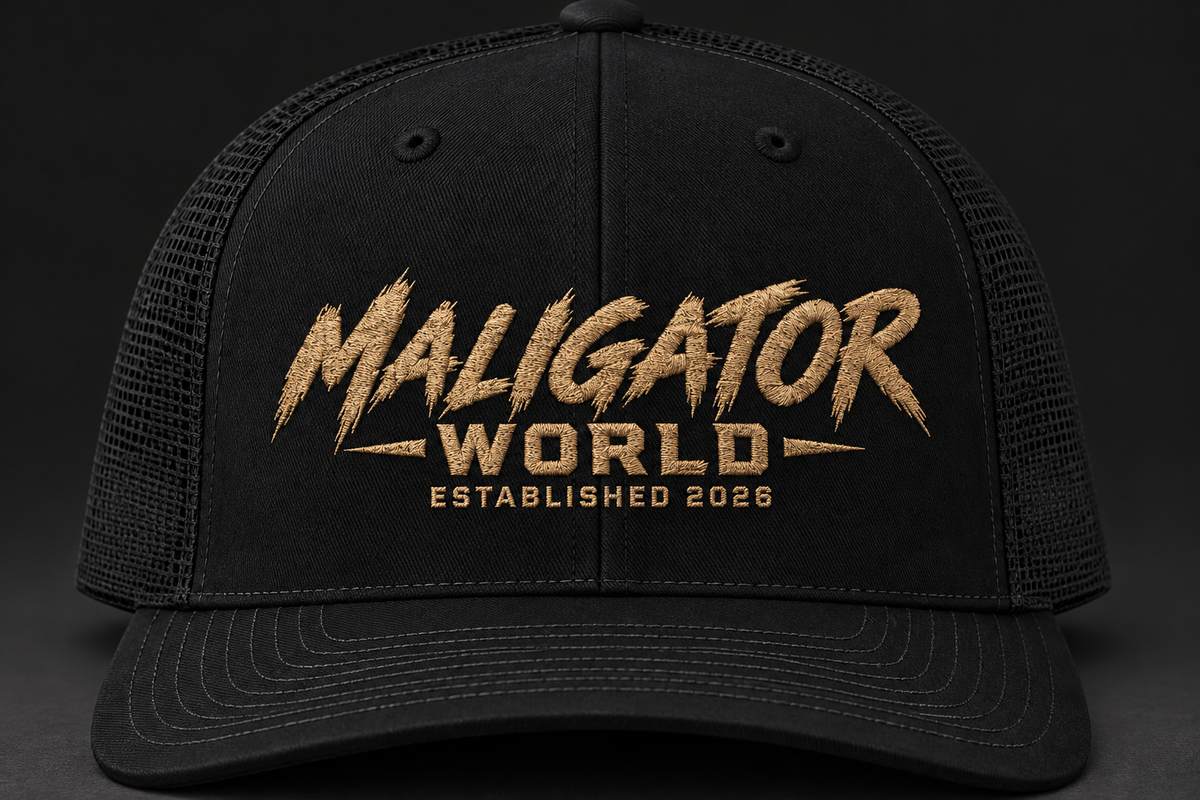 Malinois Trucker Cap — "Maligator World" Embroidered Snapback