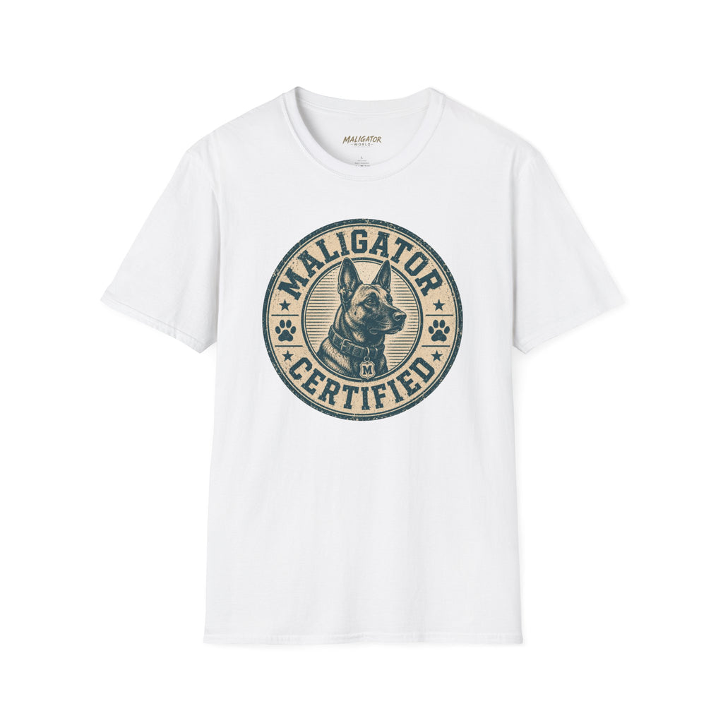 Maligator Certified Dog Badge T-Shirt | Malinois Logo