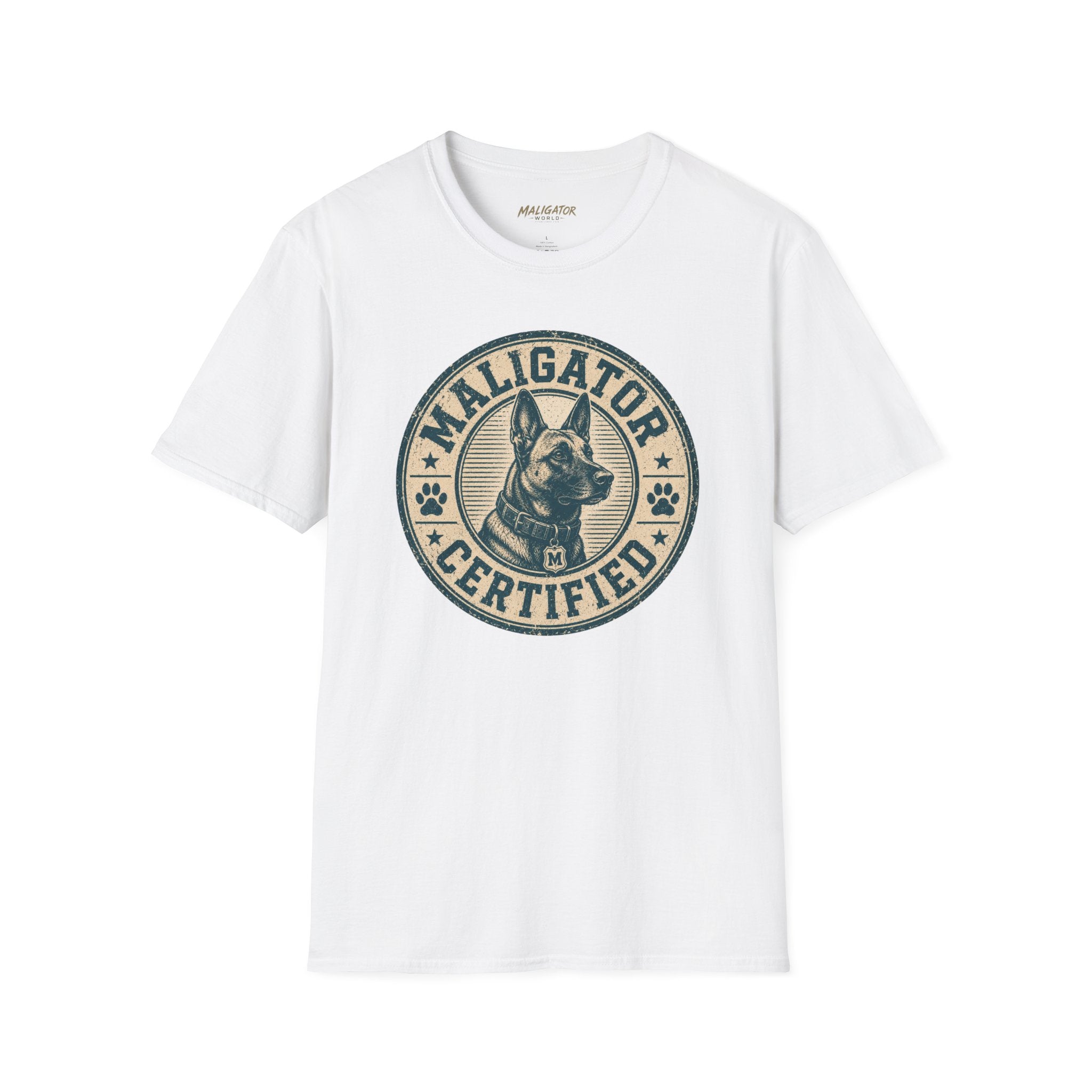 Maligator Certified Dog Badge T-Shirt | Malinois Logo