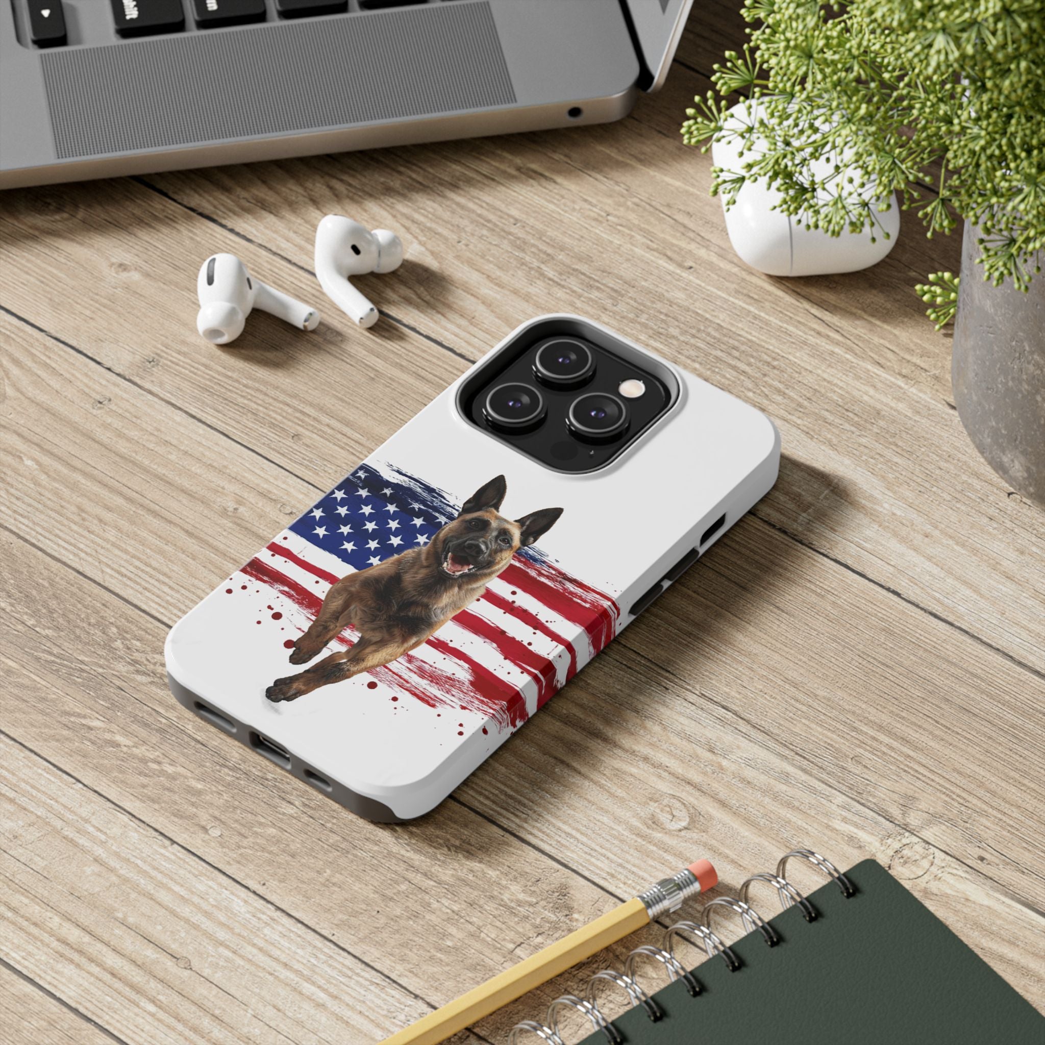 Patriotic Belgian Malinois Phone Case | American Flag K9 Protection