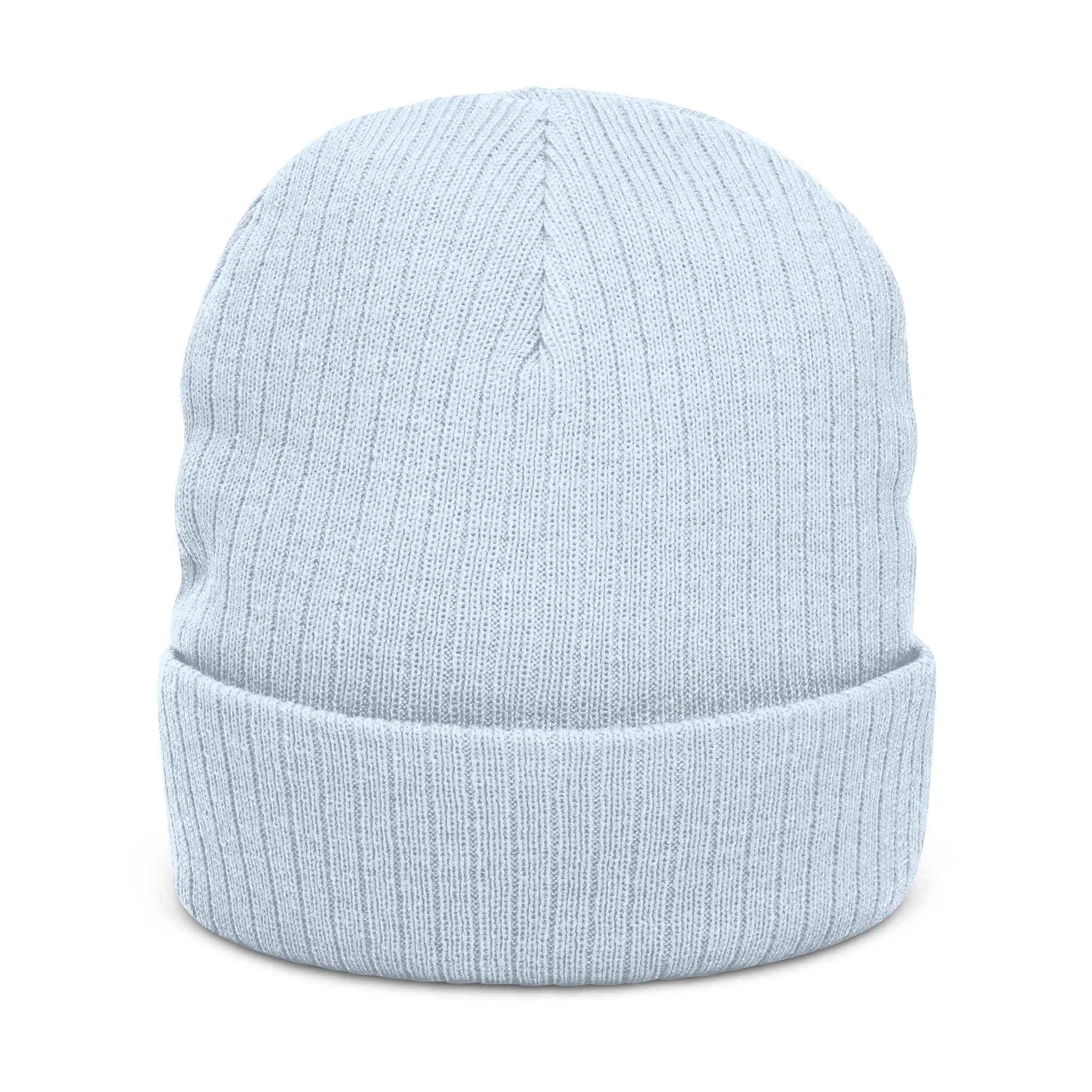 Embroidered Ribbed Beanie — 'Maligator World' Patch Knit Hat