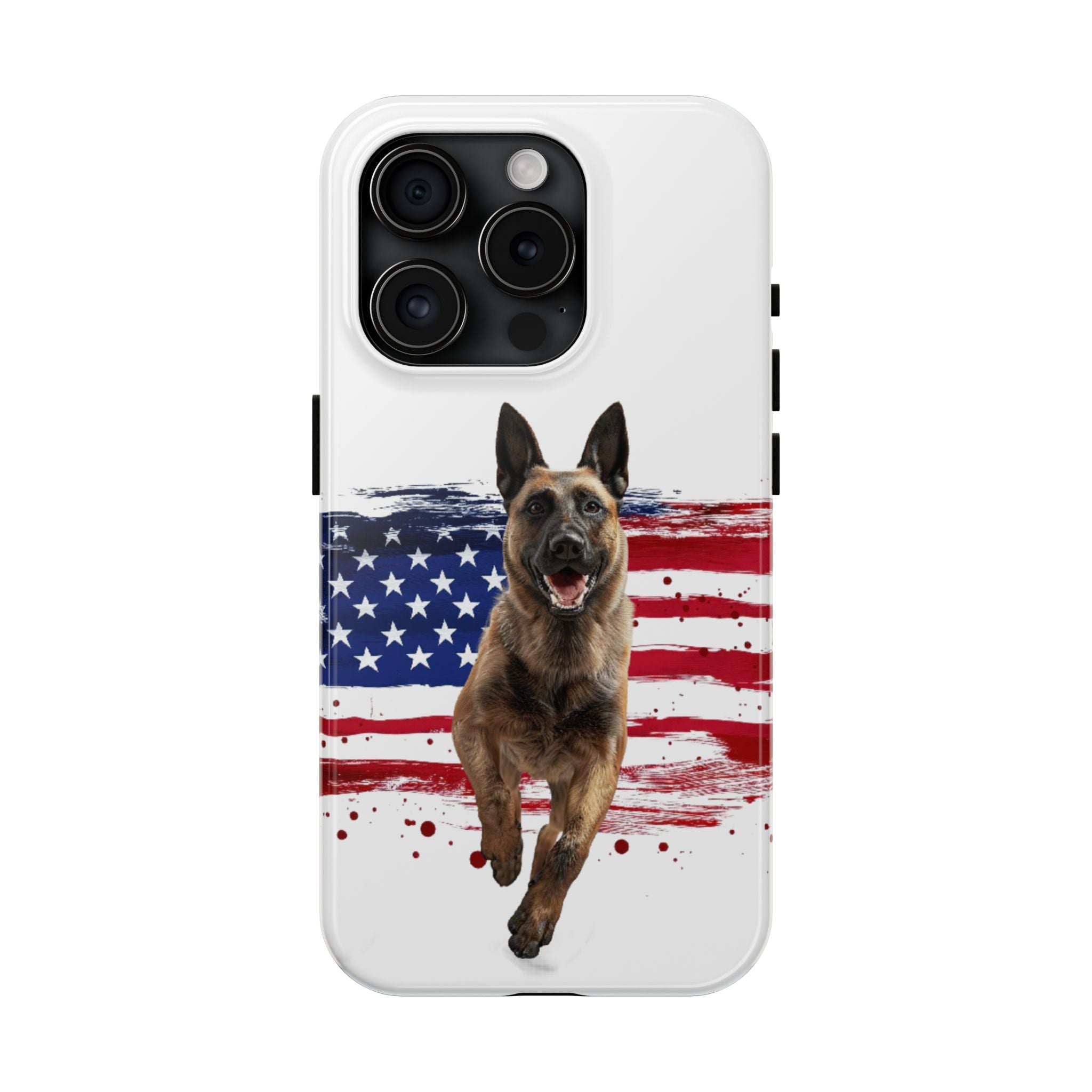 Patriotic Belgian Malinois Phone Case | American Flag K9 Protection