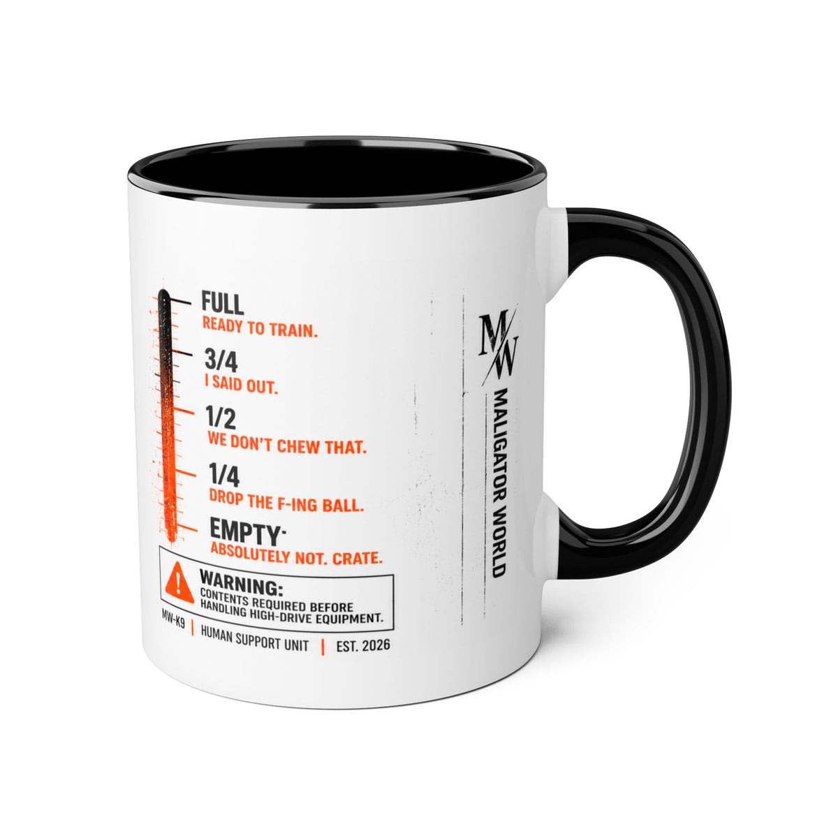 Malinois Owner Survival System Accent Mug — 11oz Coffee Cup for Belgian Malinois Lovers