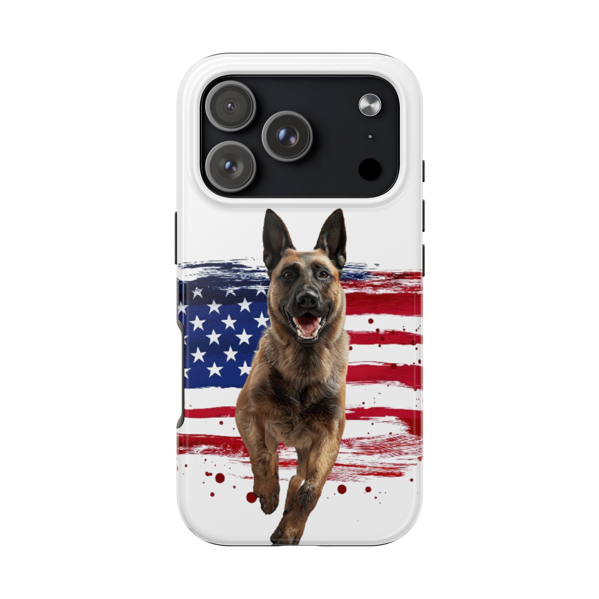 Patriotic Belgian Malinois Phone Case | American Flag K9 Protection