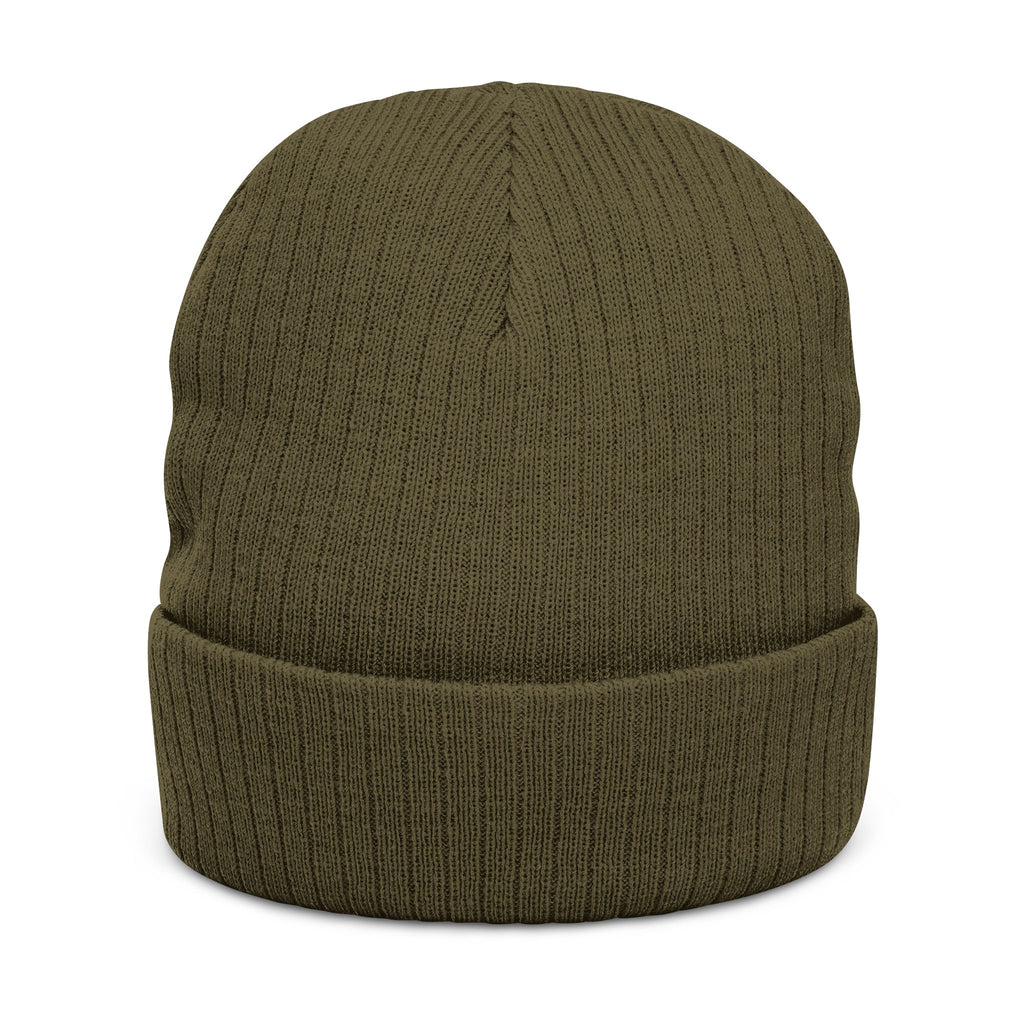 Embroidered Ribbed Beanie — 'Maligator World' Patch Knit Hat