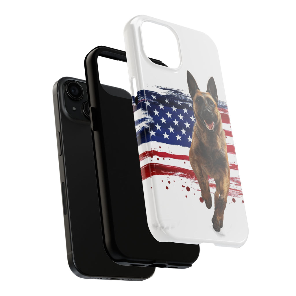 Patriotic Belgian Malinois Phone Case | American Flag K9 Protection
