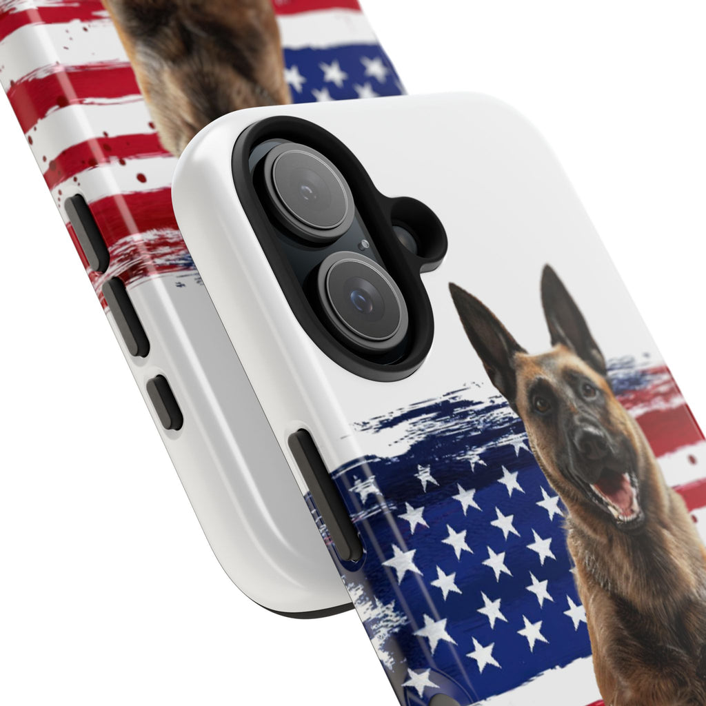 Patriotic Belgian Malinois Phone Case | American Flag K9 Protection
