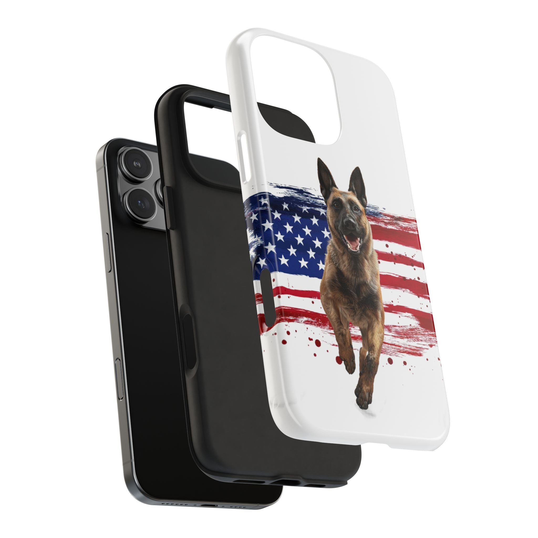 Patriotic Belgian Malinois Phone Case | American Flag K9 Protection