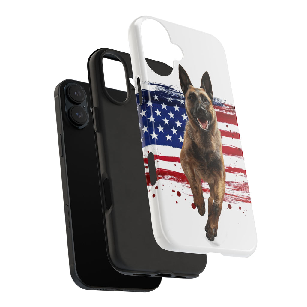 Patriotic Belgian Malinois Phone Case | American Flag K9 Protection