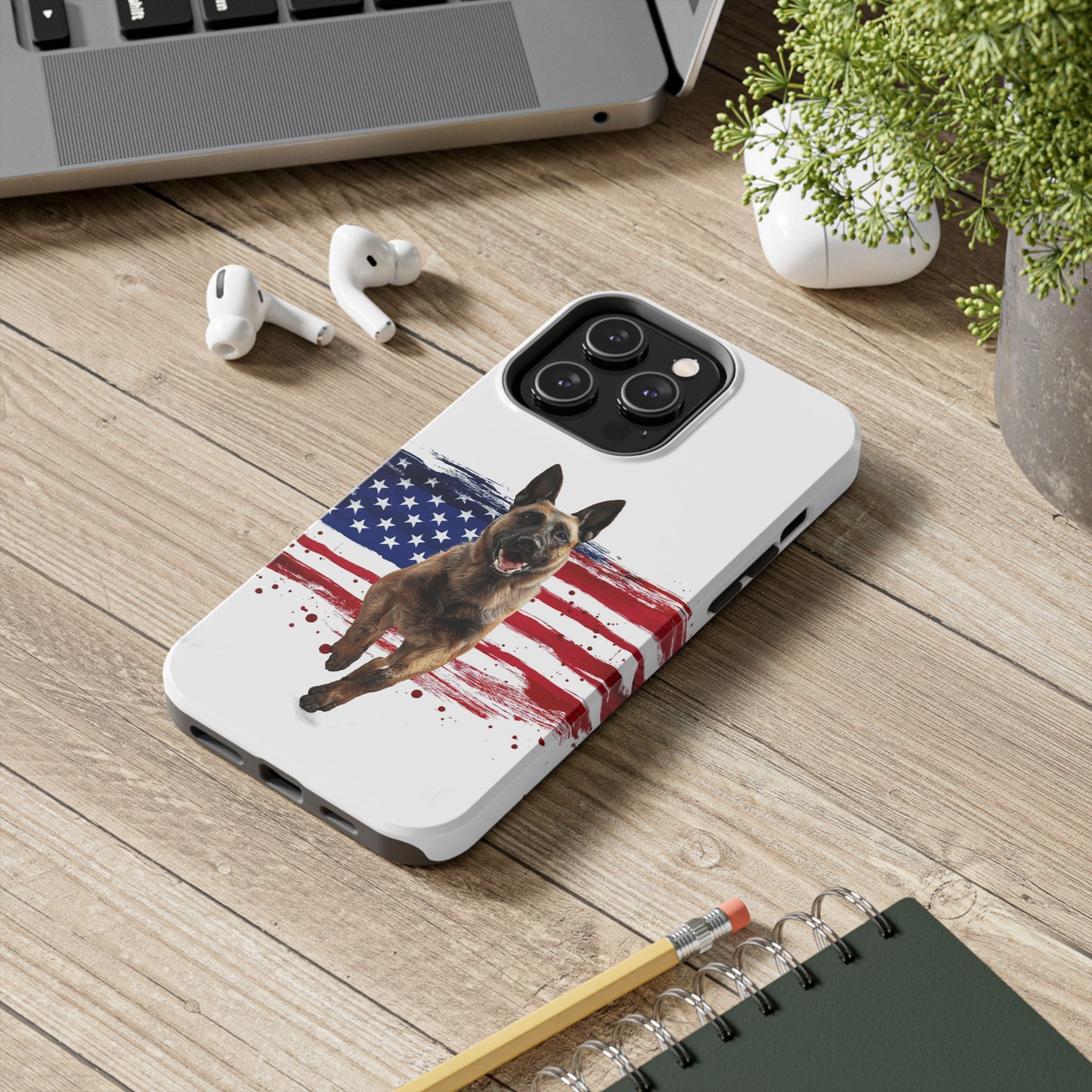 Patriotic Belgian Malinois Phone Case | American Flag K9 Protection