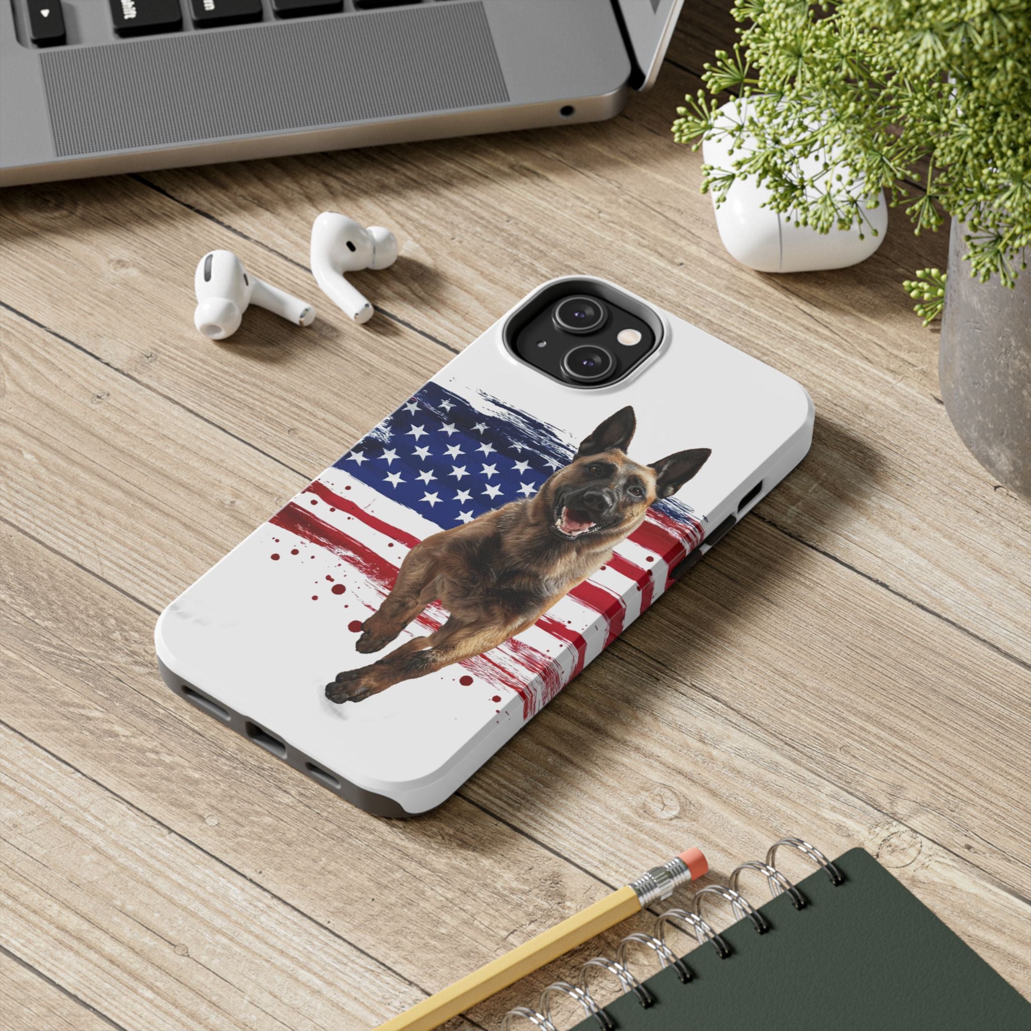 Patriotic Belgian Malinois Phone Case | American Flag K9 Protection