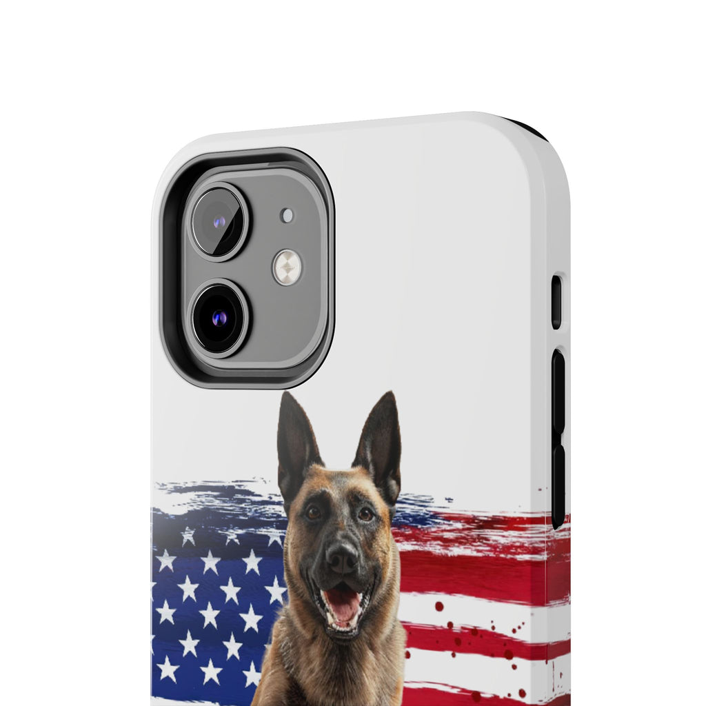 Patriotic Belgian Malinois Phone Case | American Flag K9 Protection