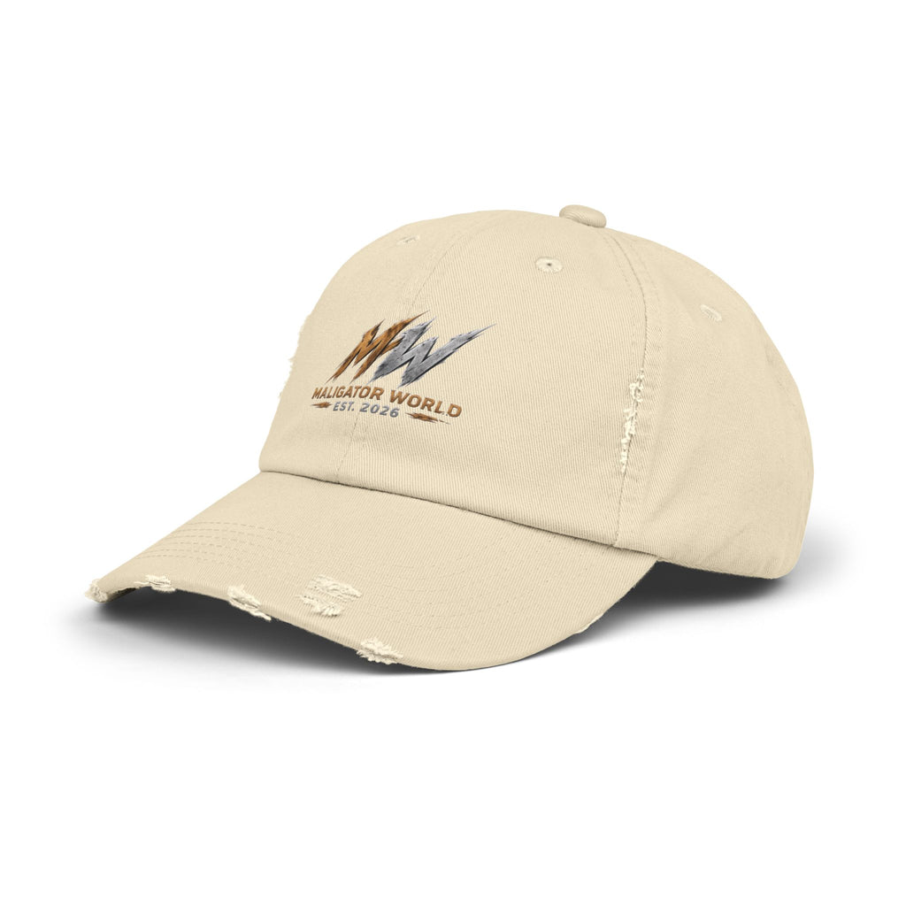 Distressed Maligator Dog Patch Cap — Vintage Black Baseball Hat