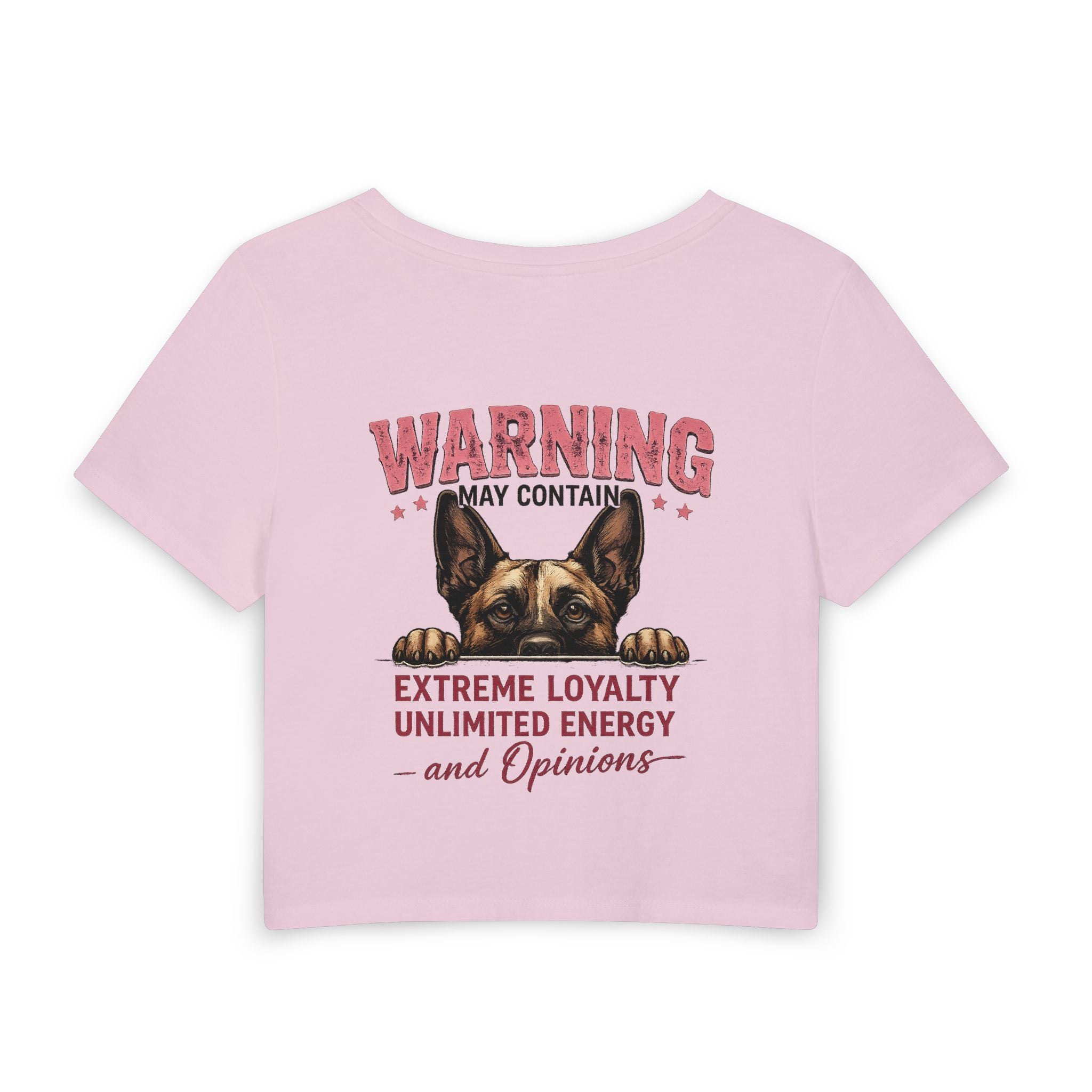 Malinois Girl Baby Tee — "Classy, Sassy and a Bit Bitey" Graphic Crop Top