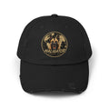 Distressed Maligator Dog Patch Cap — Vintage Black Baseball Hat