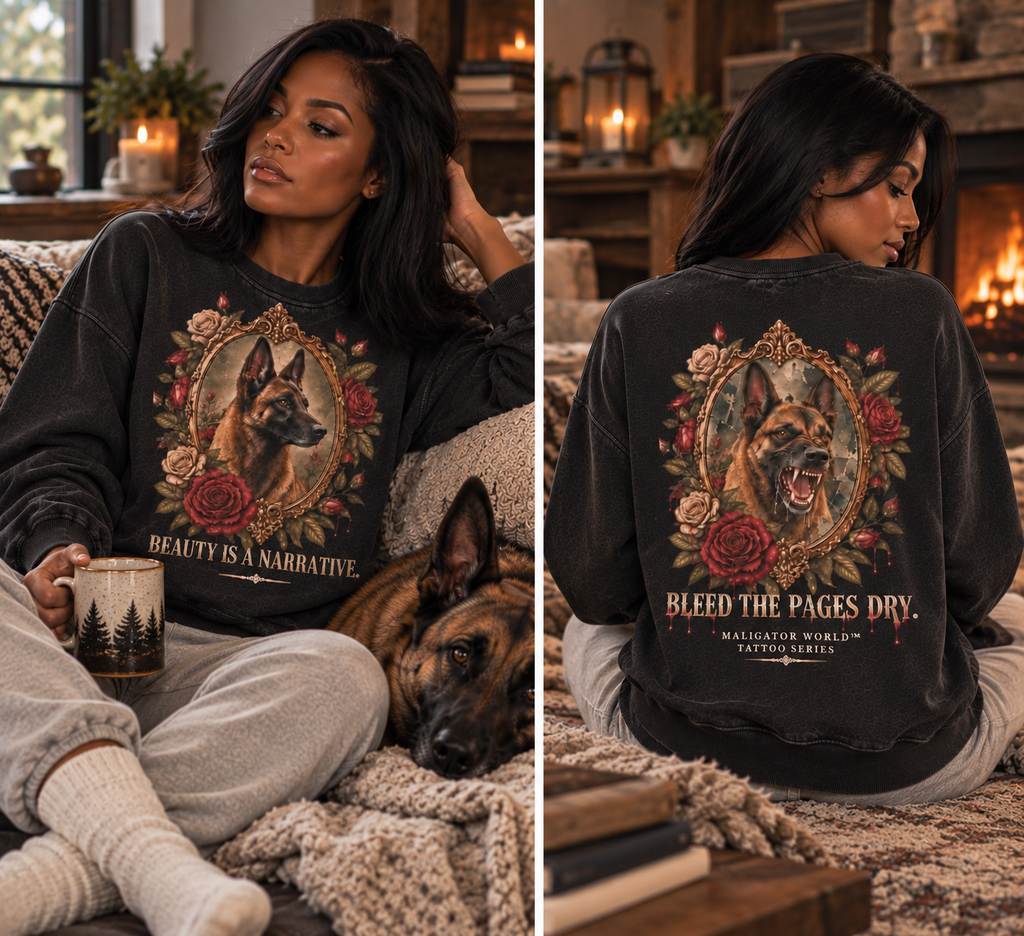 "Beauty Is a Narrative / Bleed the Pages Dry" Heavyweight Crewneck
