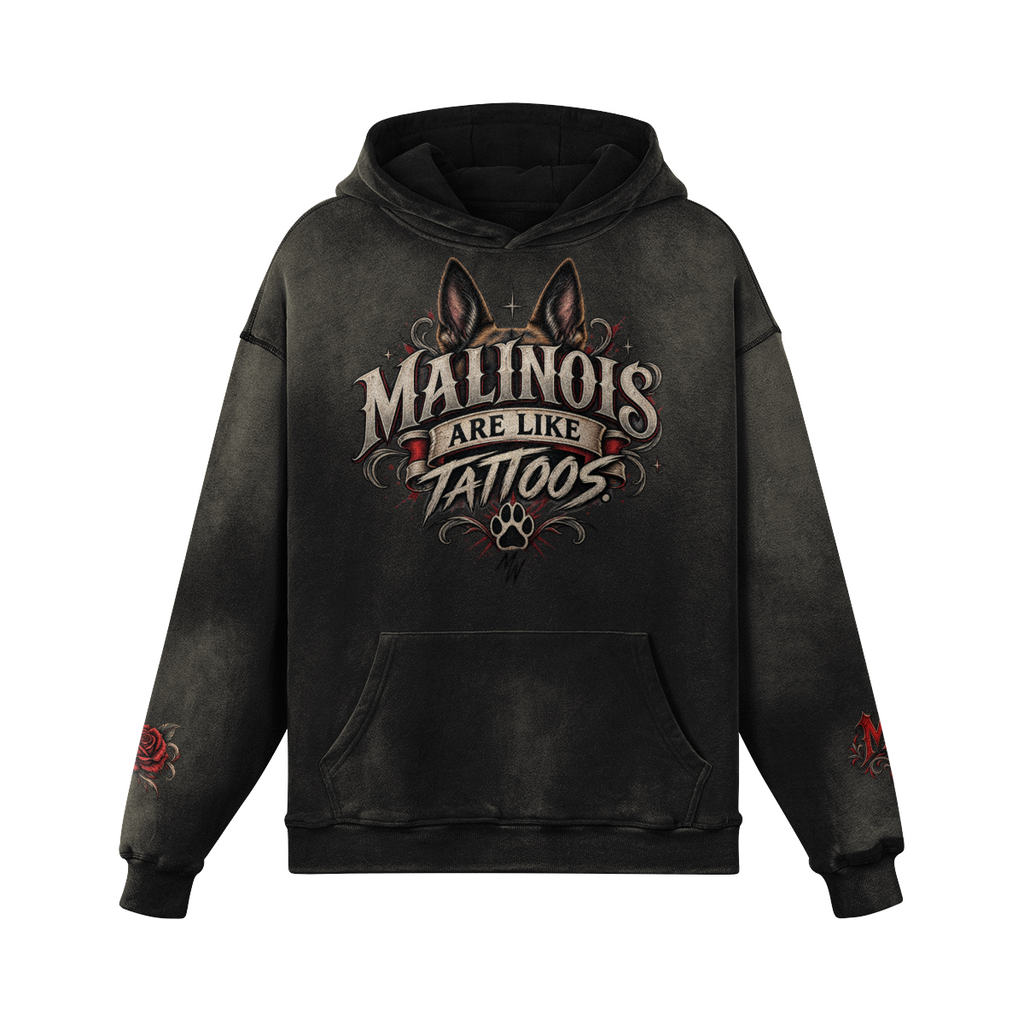 Malinois Tattoo Hoodie (Front) 