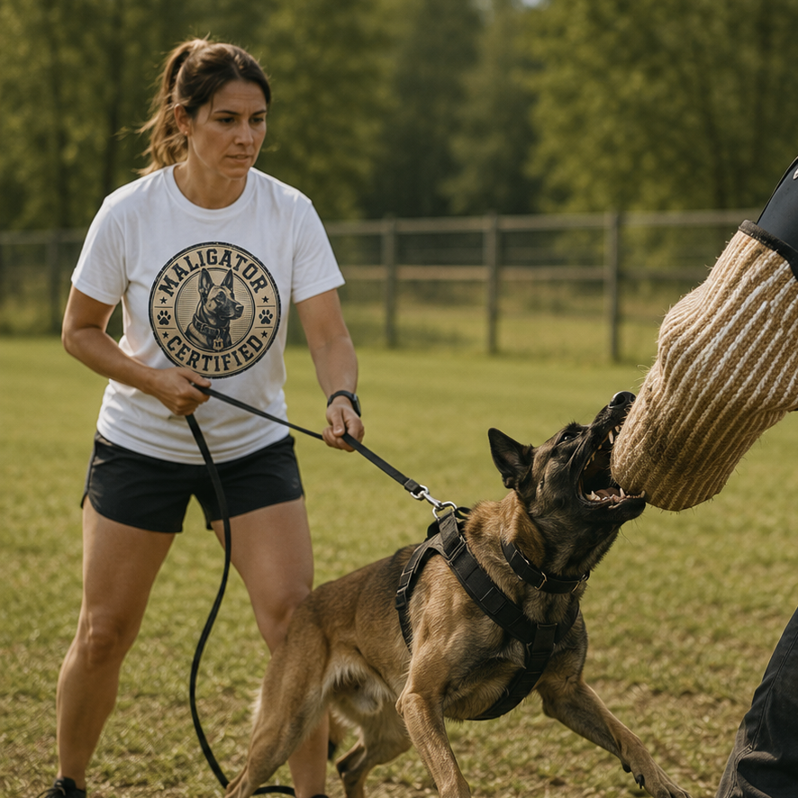 Maligator Certified Dog Badge T-Shirt | Malinois Logo