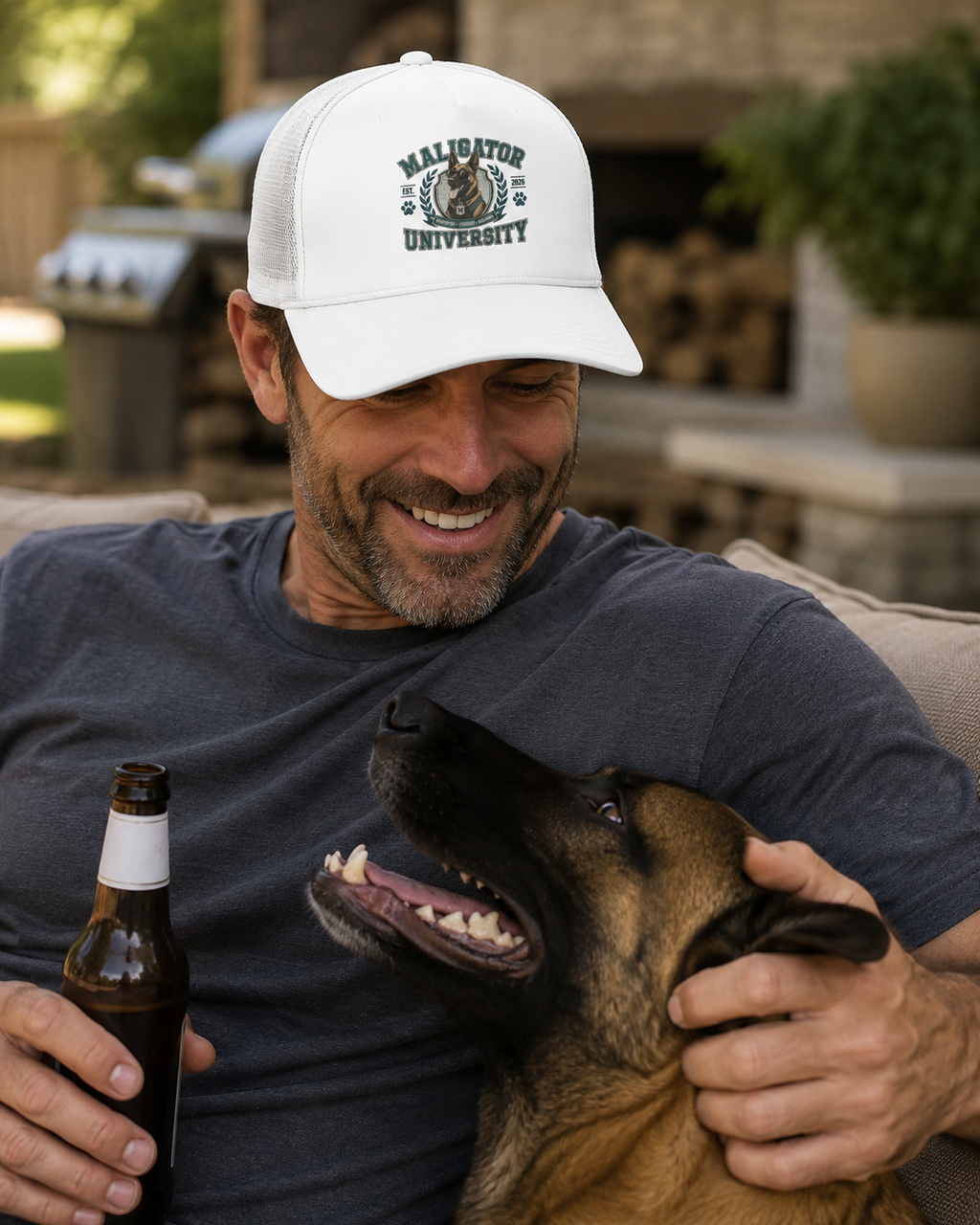 Malinois University Trucker Cap | Dog Crest Embroidered