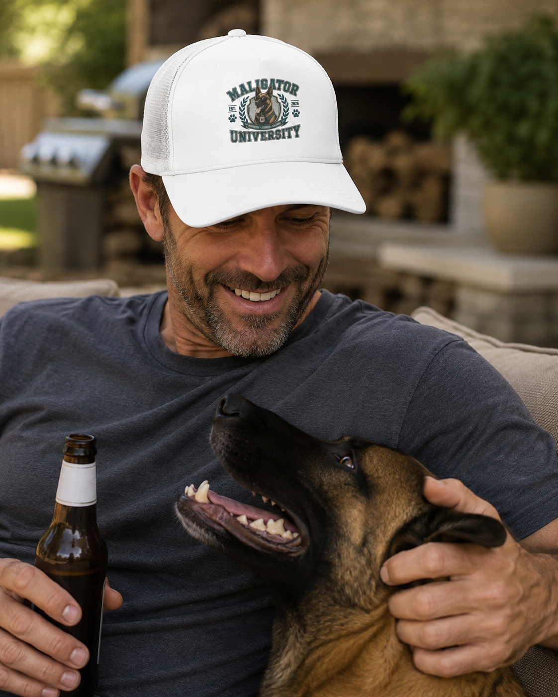 Malinois University Trucker Cap | Dog Crest Embroidered